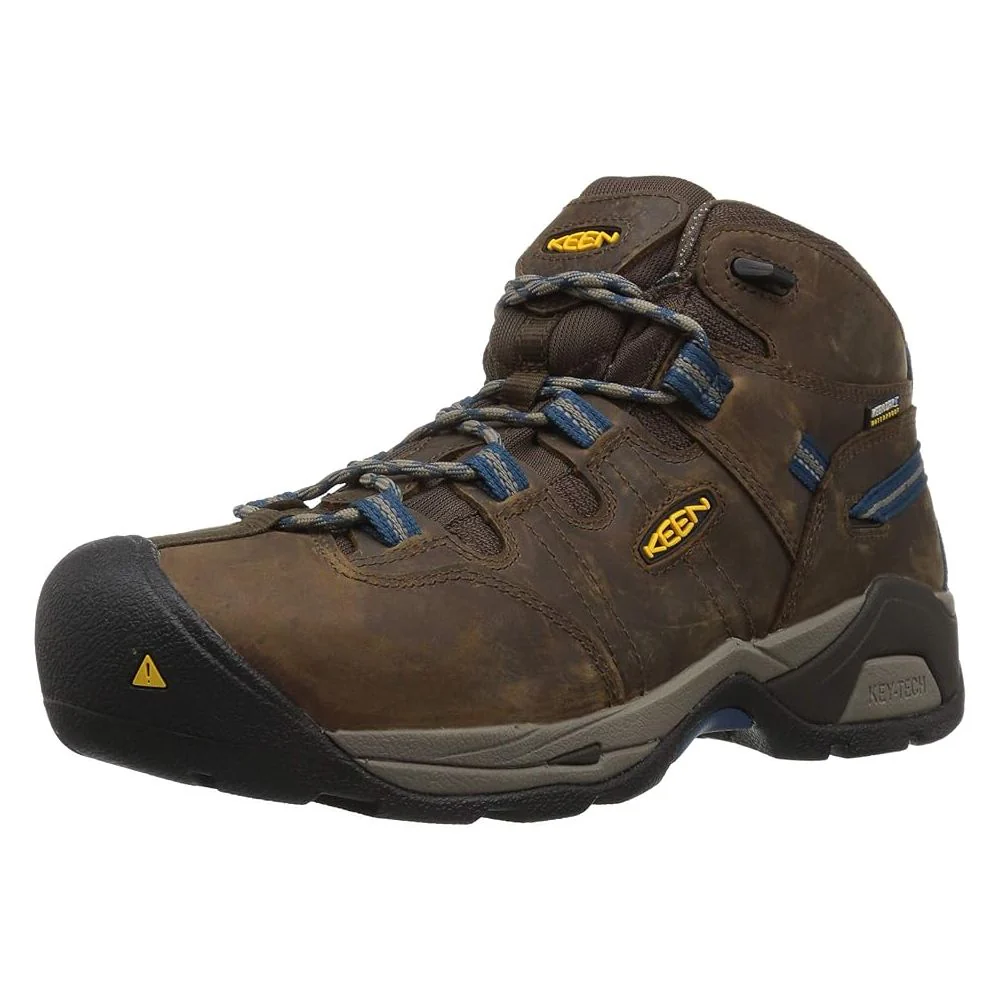 KEEN Utility Detroit XT Mid Waterproof Steel Toe Work Boots for Men - Cascade Brown - 13W