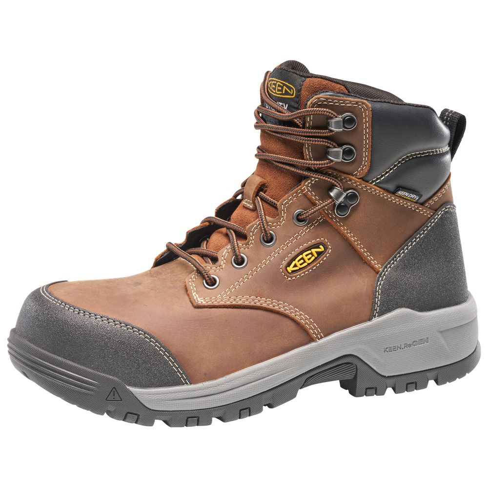 KEEN Utility Evanston 6 Waterproof Carbon Toe Work Boots for Men - Bison/Black - 11.5M - Image 2