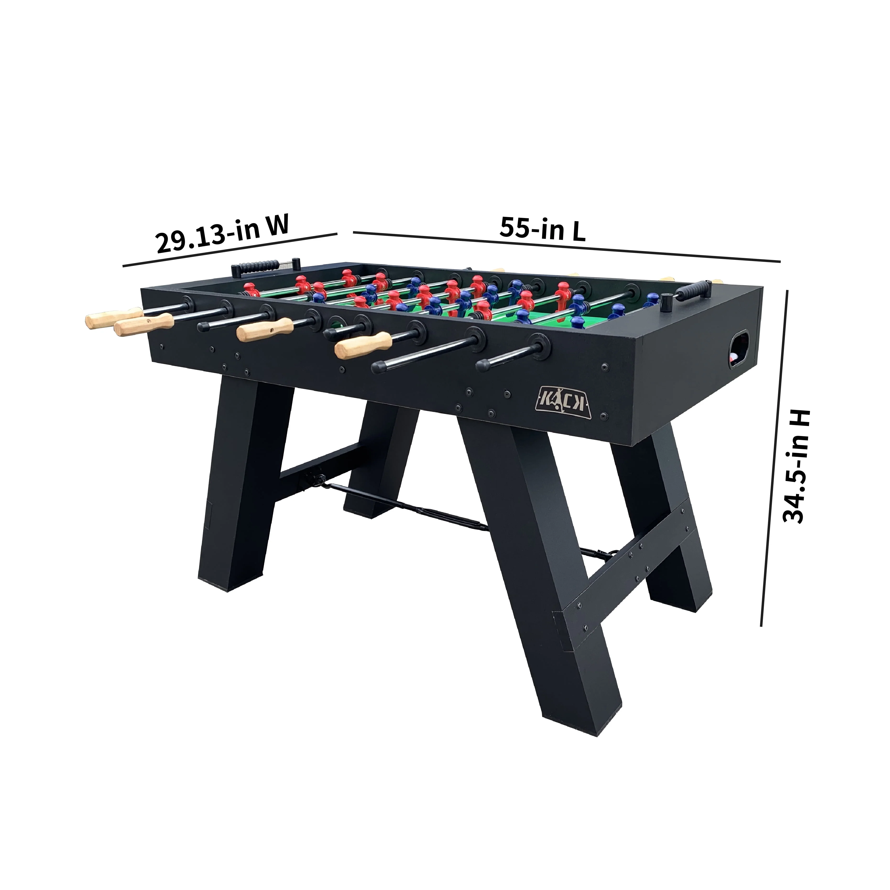 KICK FY486 Black Cavalier 55" Foosball Table, 1/2" MDF Playing Field, 5/8" Stainless Steel Chrome-Plated Rods, Slide Scoring, Adjustable Leg Levelers, Black - Image 6