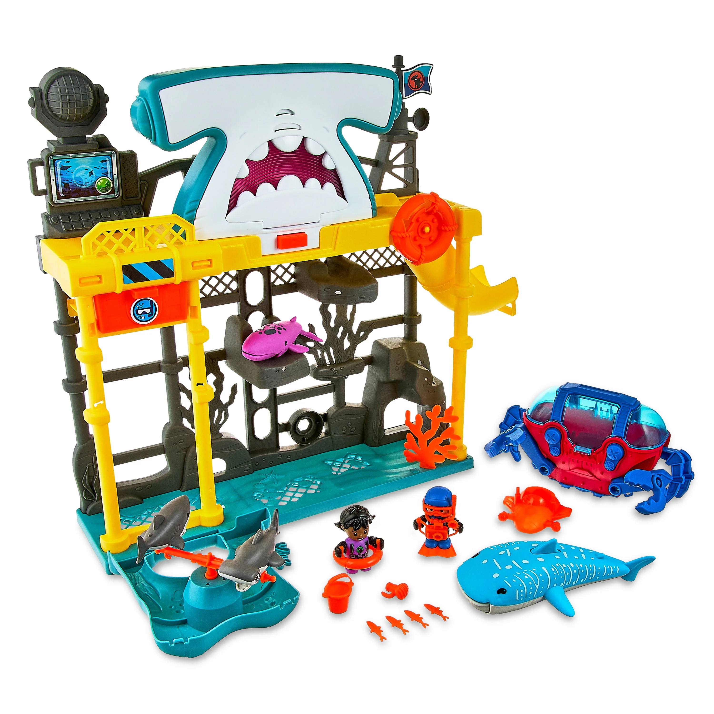 Kid Connection Ocean Adventure Playset with Lights and Sounds, 22 Pieces, Toddler Action Figure Playset