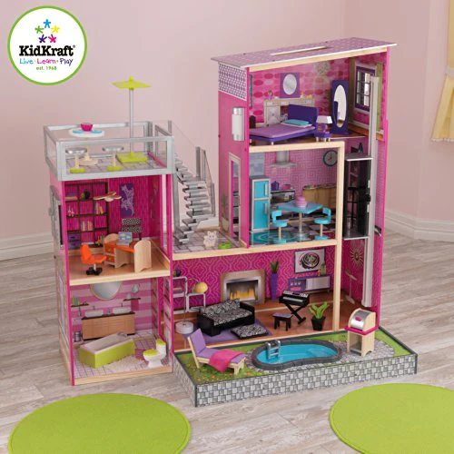 KidKraft 65833 Girl's Uptown Dollhouse with Furniture