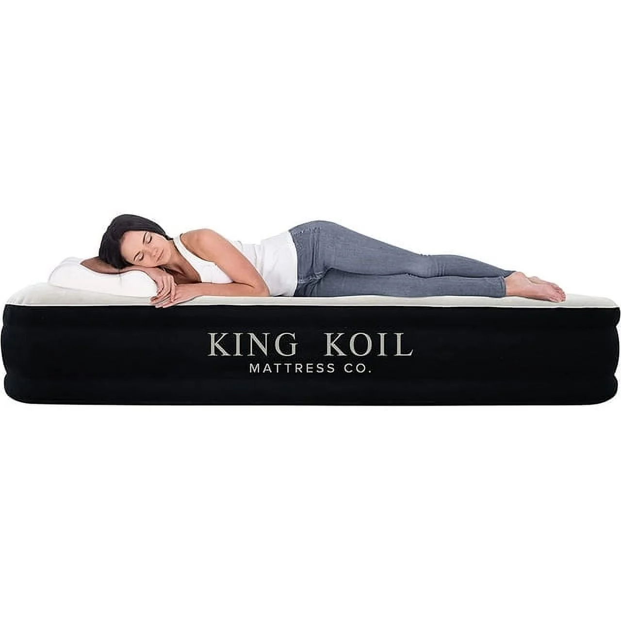 King Koil KK13C2BK29312 Luxury Plush Pillow Top Queen Size Air Mattress with Built-in High-Speed Pump - Image 2