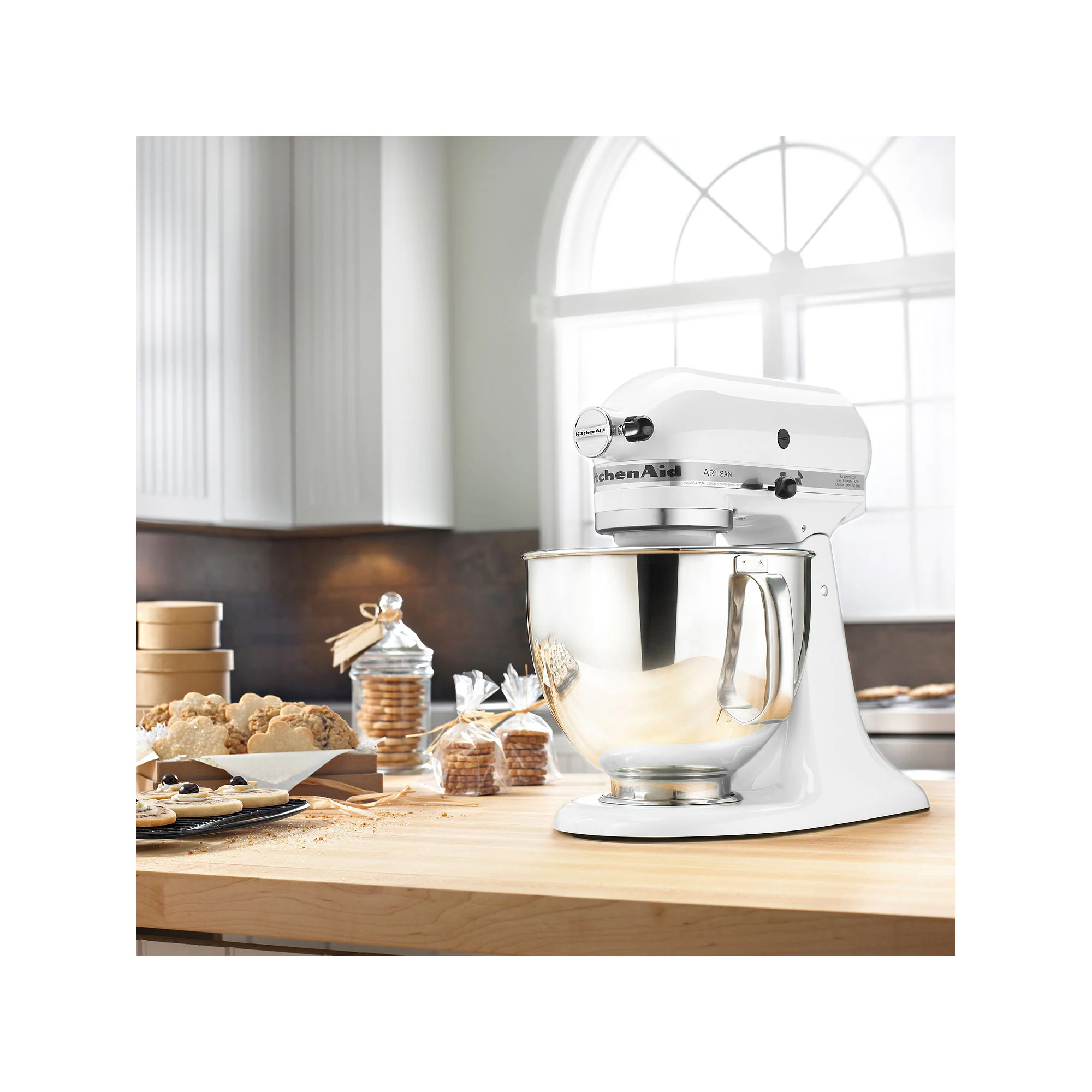 KitchenAid Artisan 5 Qt. White Stand Mixer-KSM150PSWH - Image 9