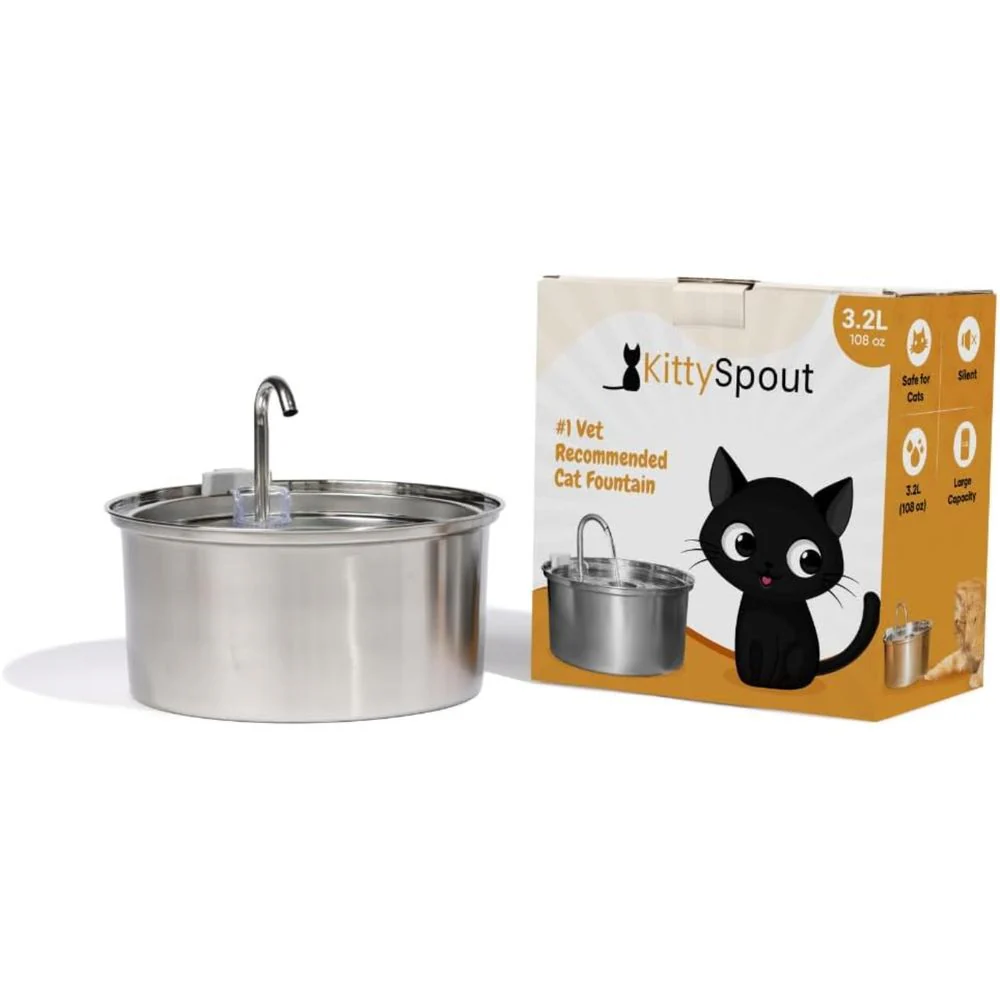 KIttySpout Cat Water Fountain Filters, 4L - Stainless Steel Colour - Image 2