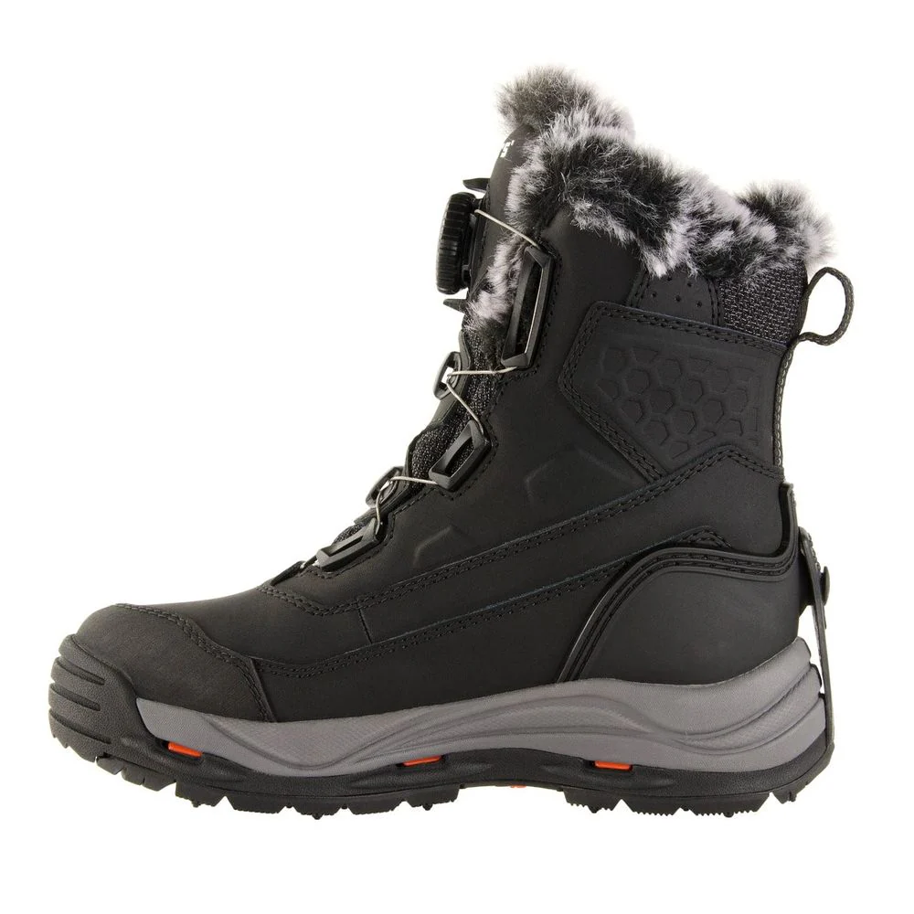 Korkers Snowmageddon BOA Insulated Waterproof Winter Boots for Women - Black/Faux Fur - 7.5M - Image 7