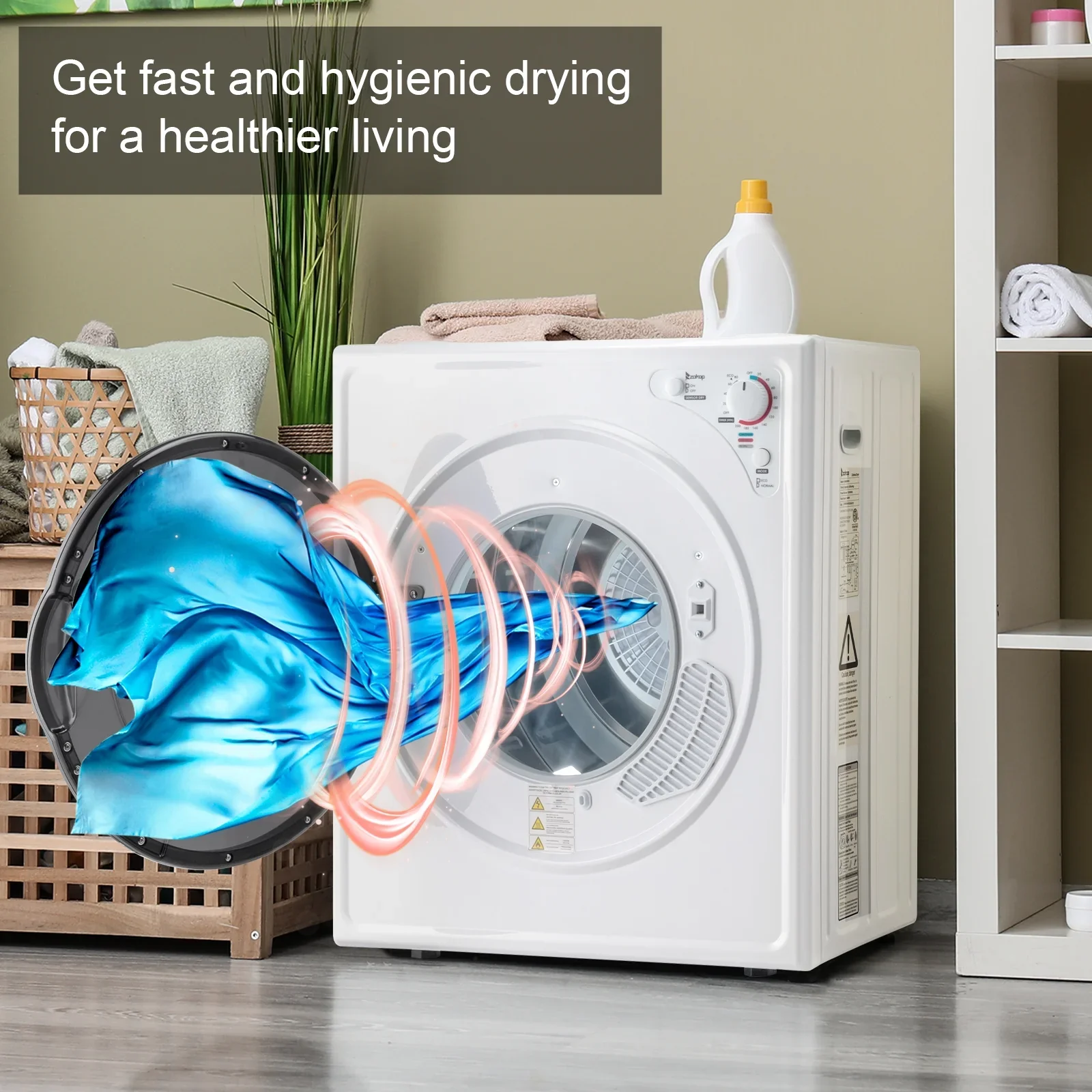 Ktaxon 2.6 cu ft Compact Electric Dryer, White - Image 2