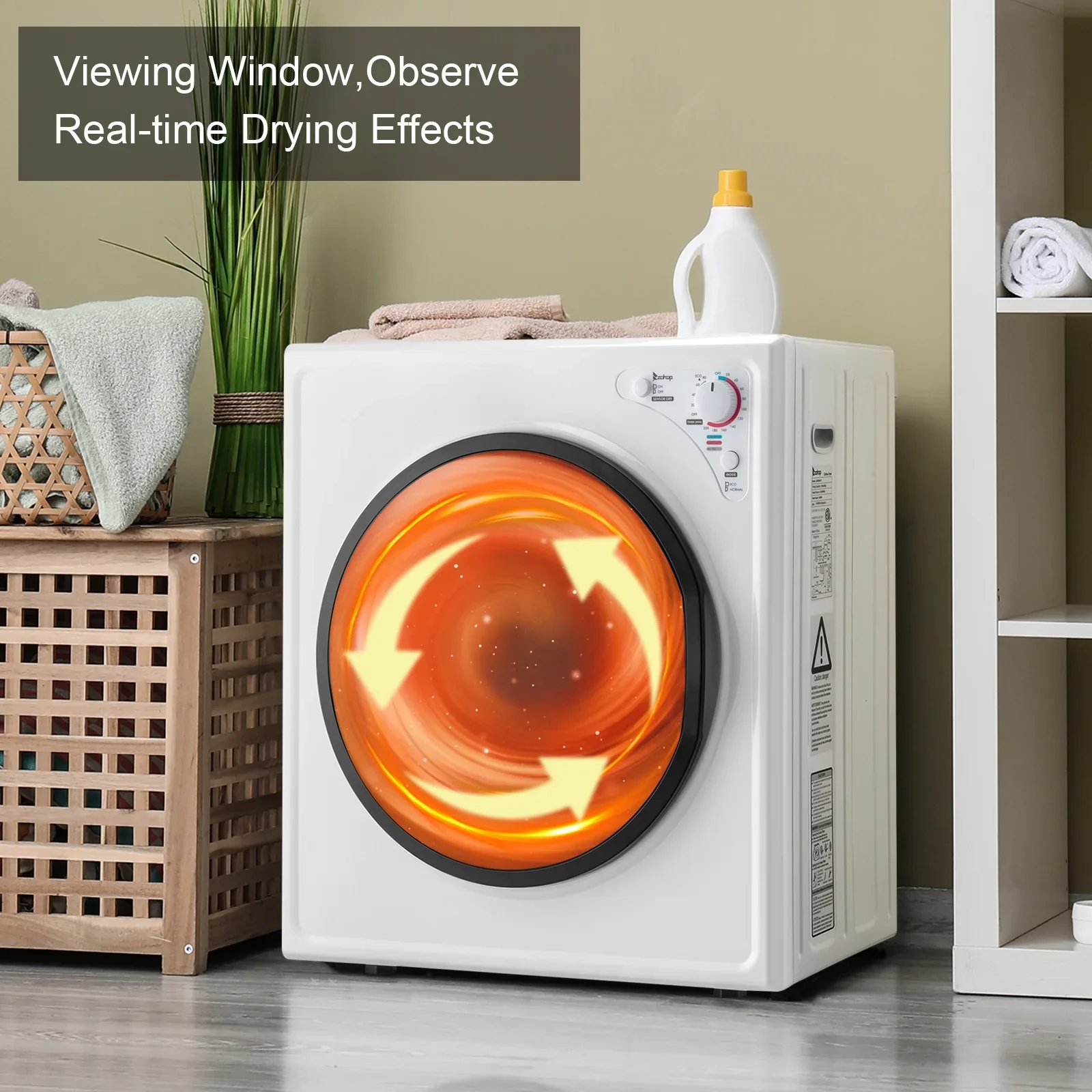 Ktaxon 2.6 cu ft Compact Electric Dryer, White - Image 3