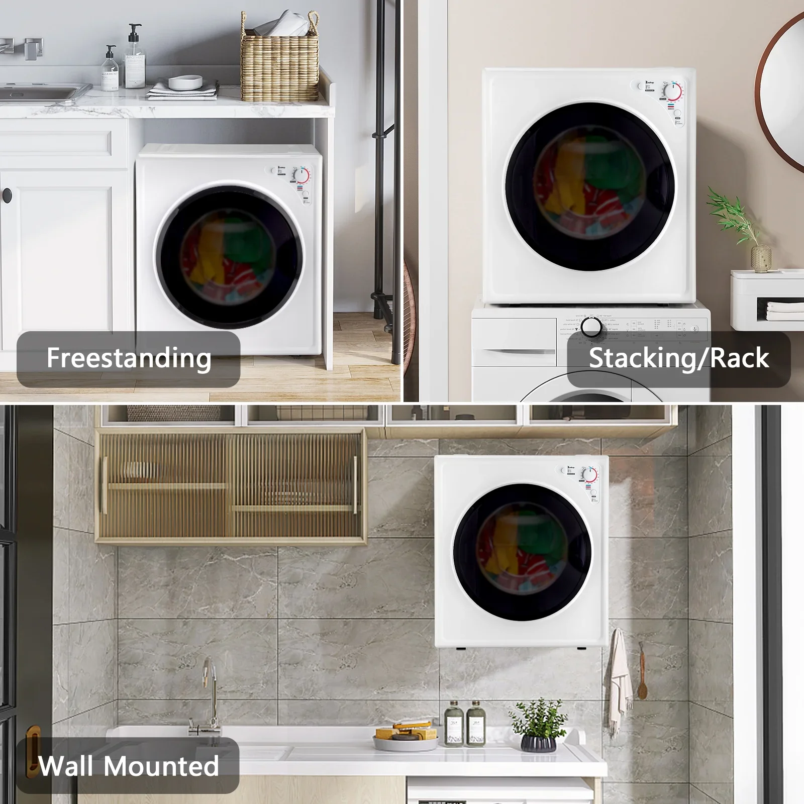 Ktaxon 2.6 cu ft Compact Electric Dryer, White - Image 4