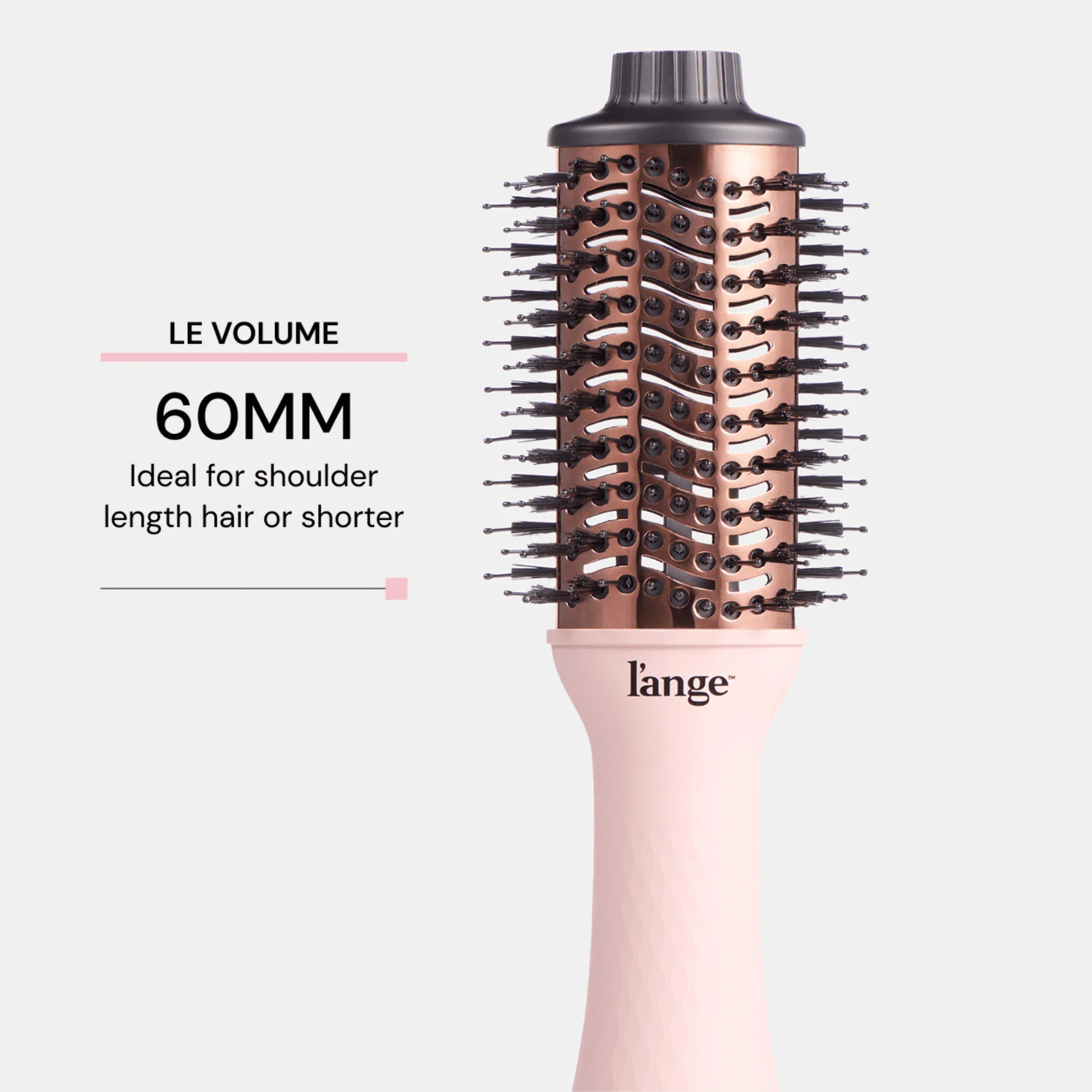 L'ange Hair 2651 Le Volume 2-in-1 Blow Dryer and Volumizer Brush, 60mm Titanium Oval Barrel, Blush - Image 4