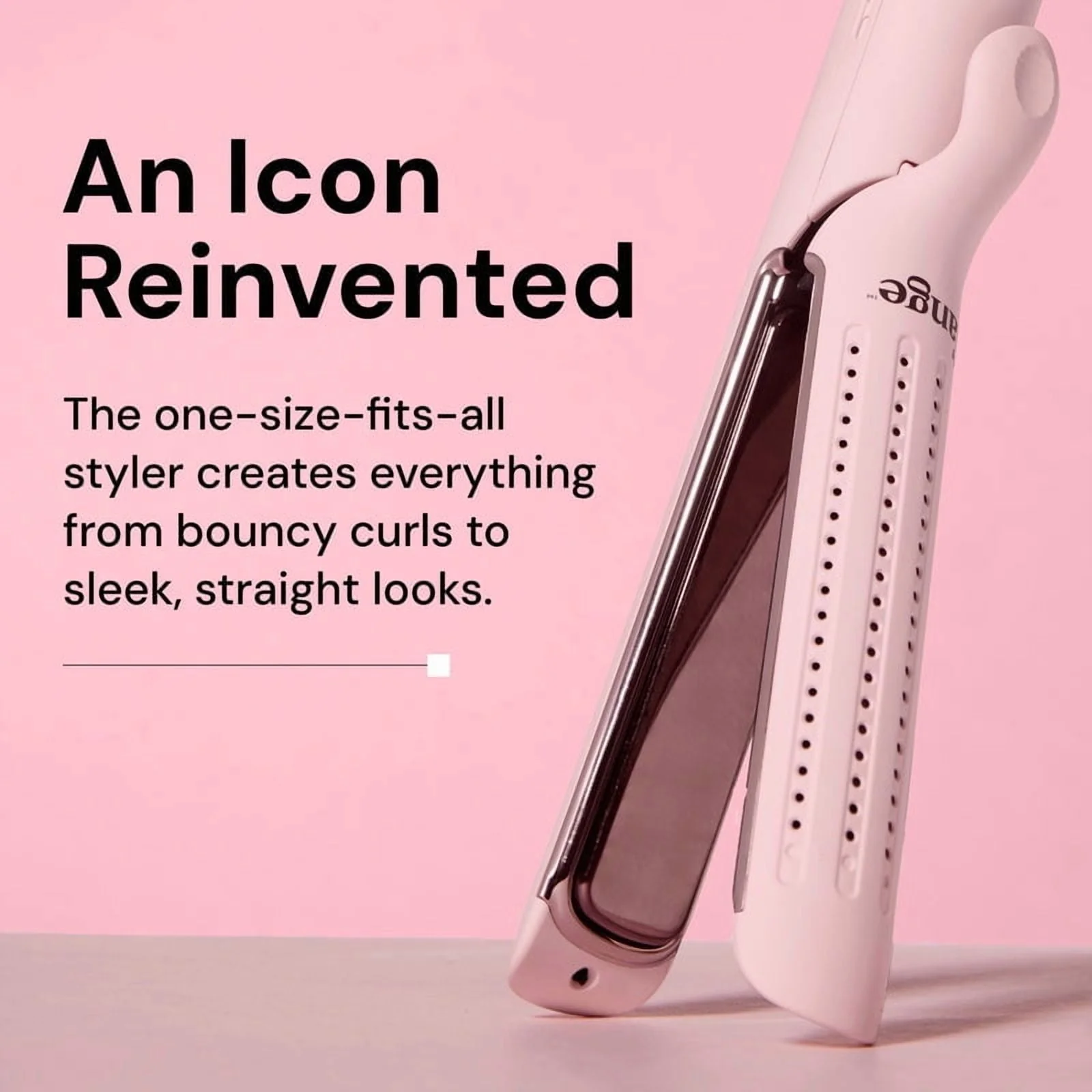 L'ANGE HAIR Le Duo Edge 2-in-1 Titanium Styler Flat Iron Straightener & Curling Iron, 1in Wide Titanium Plates, Blush - Image 4