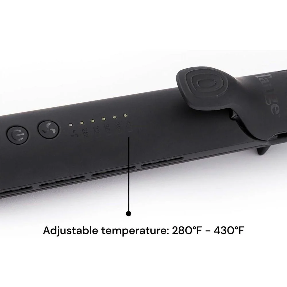 L'ange Hair Le Duo Grande 2-in-1 Curling Wand and Titanium Flat Iron Styler with 5.4-Inch Floating Plates and Adjustable Temperature