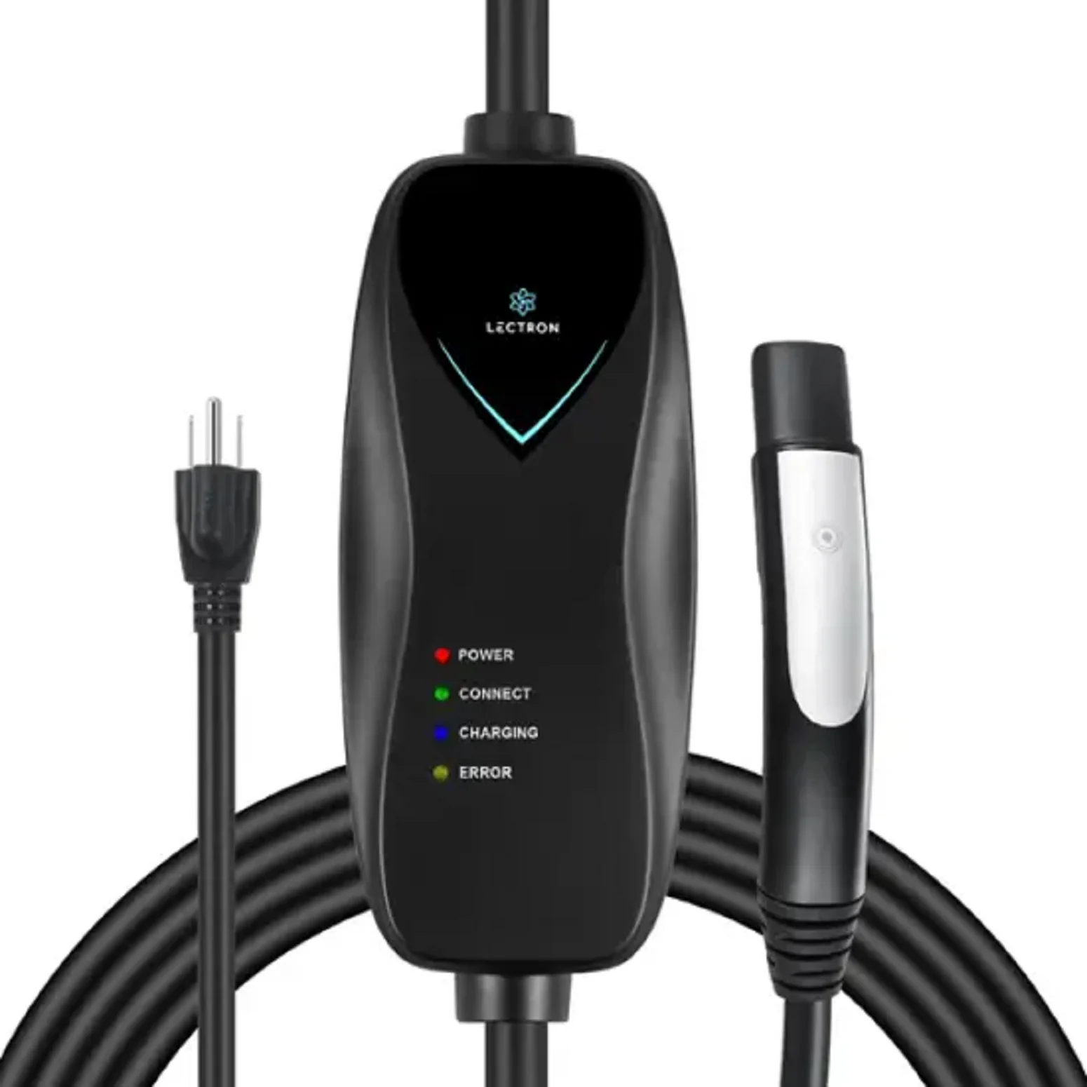 Lectron LECHG5-15-15ATSLBLKUS Tesla Level 1 NEMA 5-15 Electric Vehicle (EV) Charger - up to 15A- 16' - Black