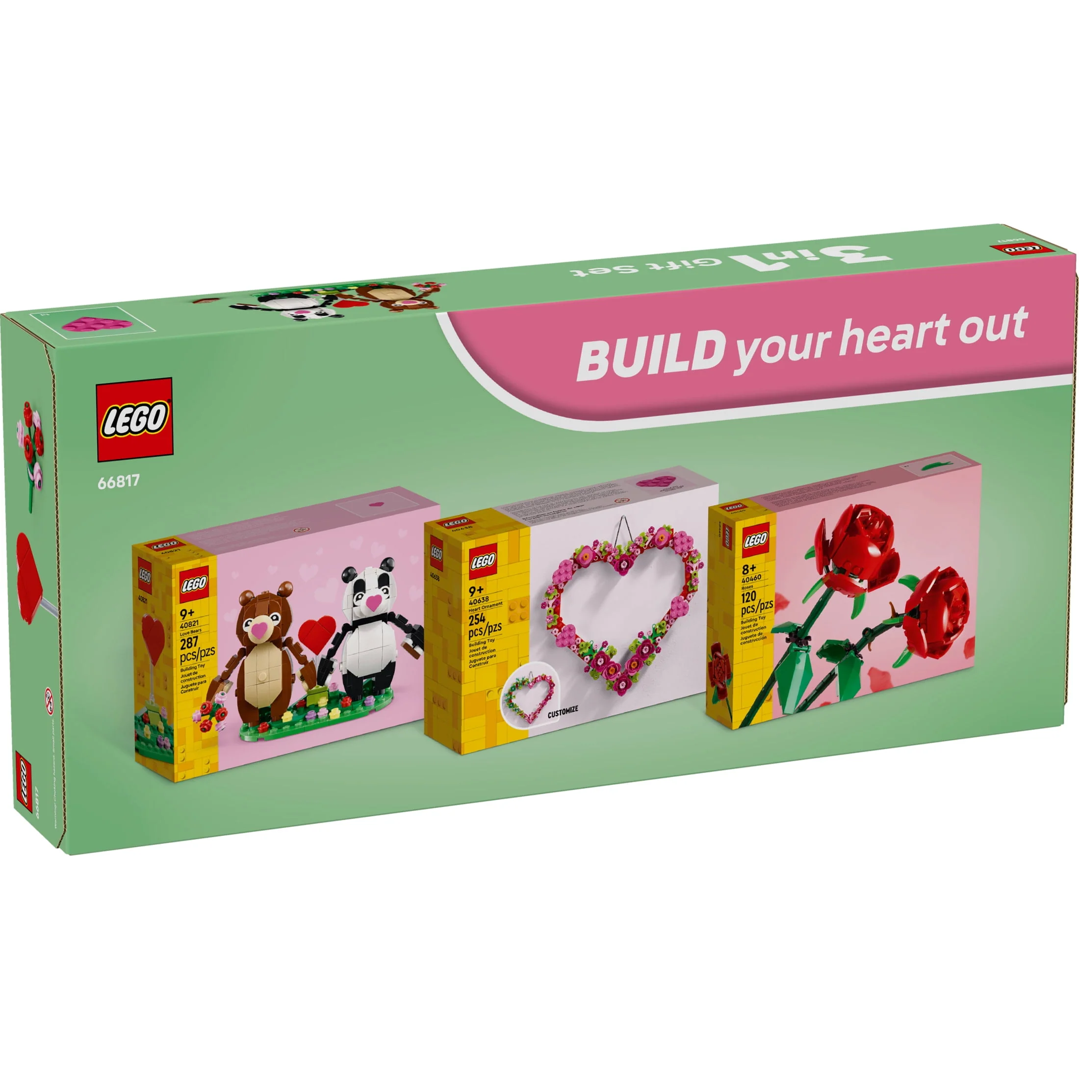 LEGO Hearts & Flowers Gift Set, 3 in 1 Building Toy Set, 661 Pieces, Multicolor, Ages 9+, 66817 - Image 4