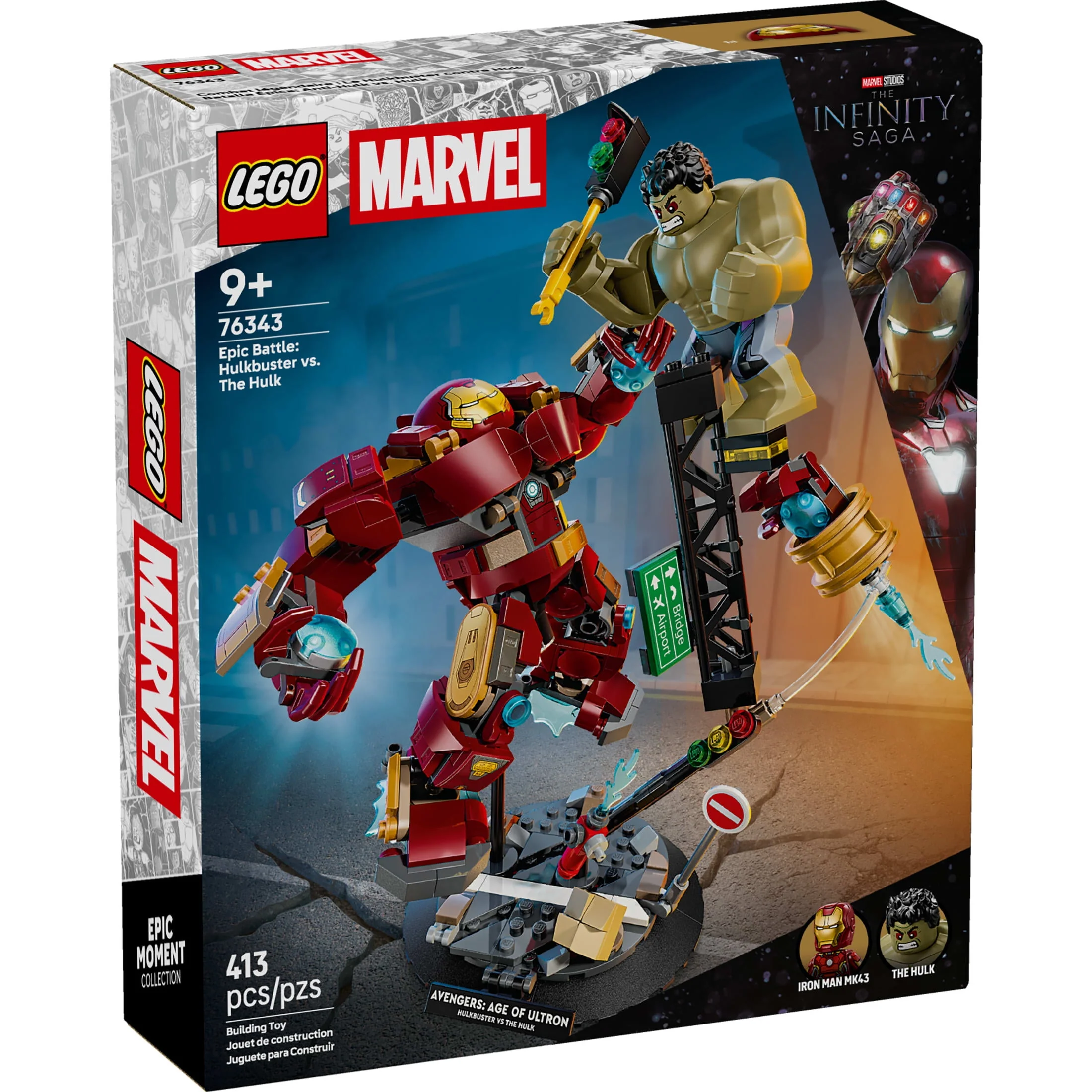 LEGO Marvel Epic Battle Hulkbuster vs. The Hulk Building Toy, 413 Pieces, Multicolor, Ages 9+, 6588677 - Image 2