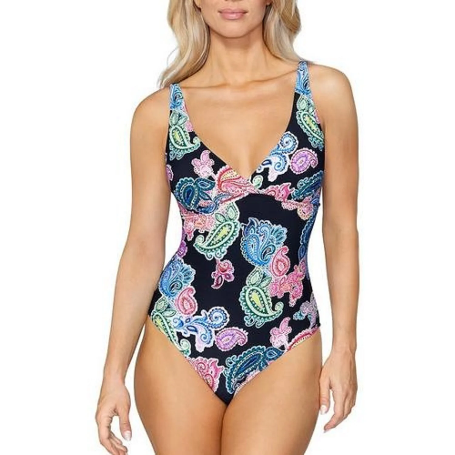 Leilani 1-Piece Swimsuit for Ladies, Poolside Paisley, 14 - Image 2