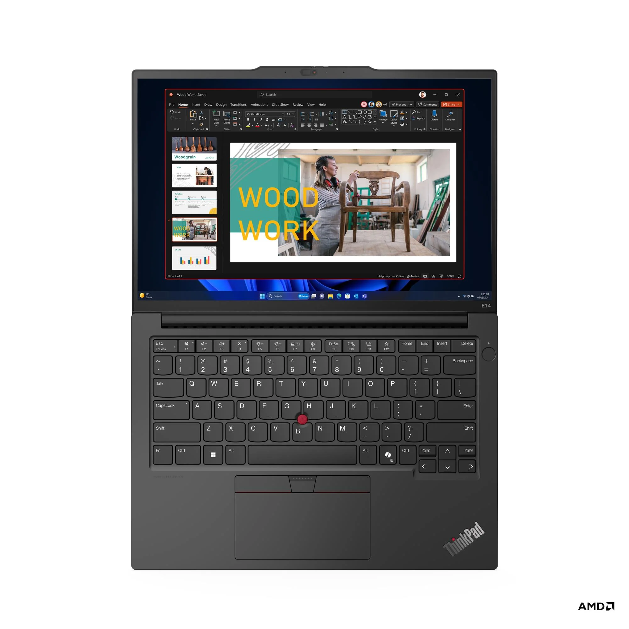 LENOVO 21M3000RCA ThinkPad E14 Gen 6 14" FHD Ryzen 5 7535U 2.9GHz AMD Radeon 660M Graphics 8GB RAM 256GB SSD Win 11 Pro Black - Image 3