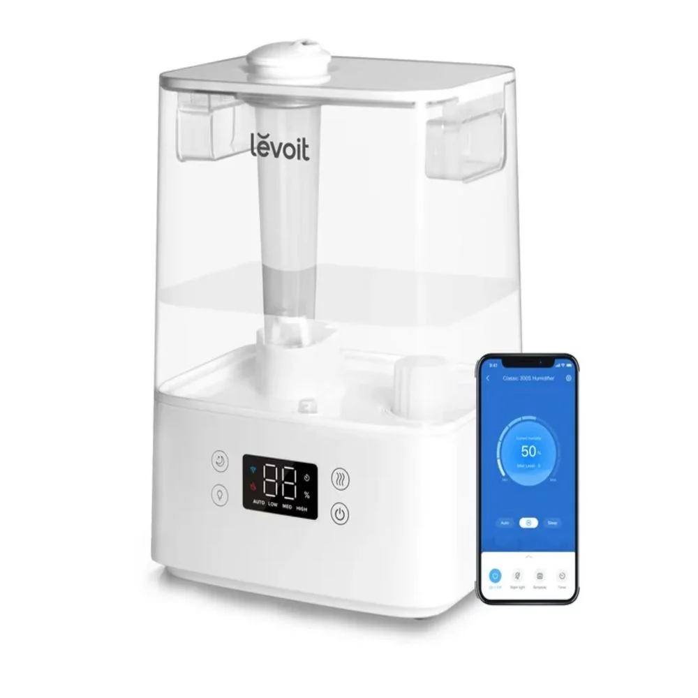 Levoit LUH-A601S-WUSB Smart Cool Mist Ultrasonic Humidifier Classic Top Fill Vaporizer with Essential Oil Tray, White