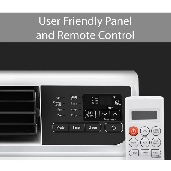 LG LW1822IVSM 18000 BTU 230-Volt 1000 Sq ft Window Air Conditioner with Wi-Fi, White - Image 3