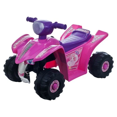 Lil' Rider Ride On Toy Quad, Battery Powered Ride On Toy ATV Four Wheeler, Pink and Purple