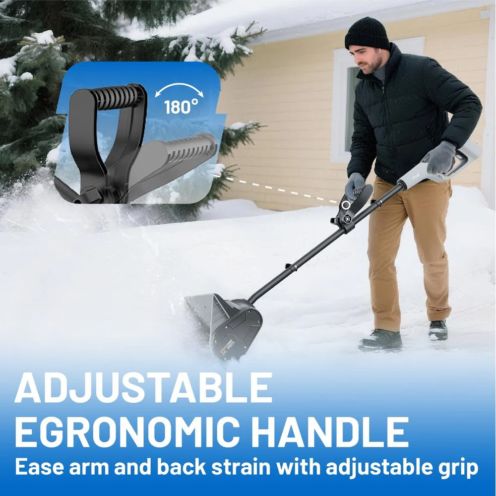 Litheli U20 Cordless Snow Shovel, 20V, 12 Inch Clearing Width, Brushless Motor, 4.0Ah Portable Battery - Image 6
