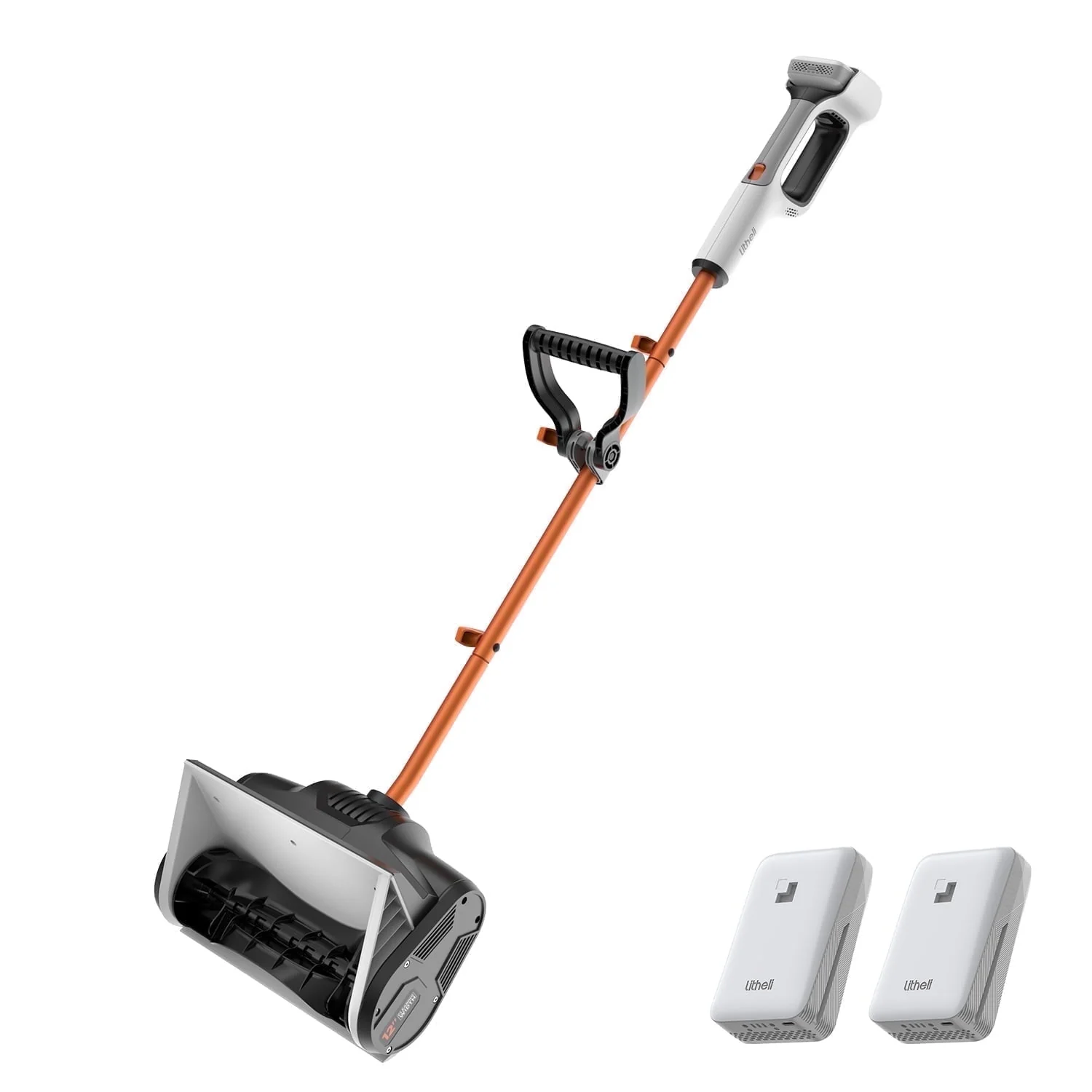 Litheli U20SS02-0A110 Cordless Snow Shovel, 20V 12" Battery Powered Snow Thrower with 4.0Ah+2.0Ah Li-ion Battery, Black