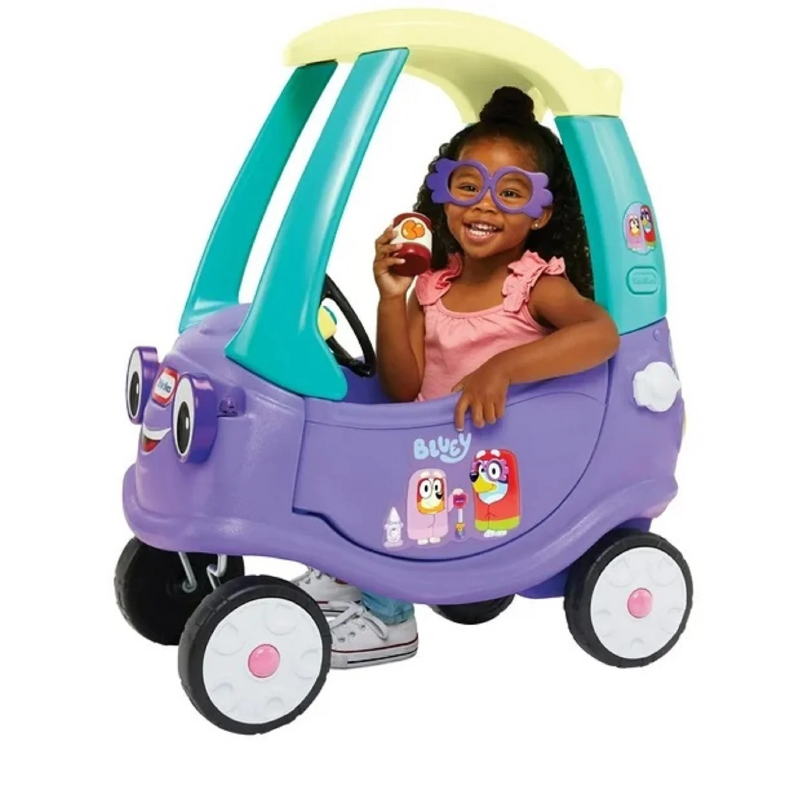 Little Tikes 641077 Bluey Grannies Car Coupe with 2 Accessories, Bluey Foot-to-Floor Ride-on,
