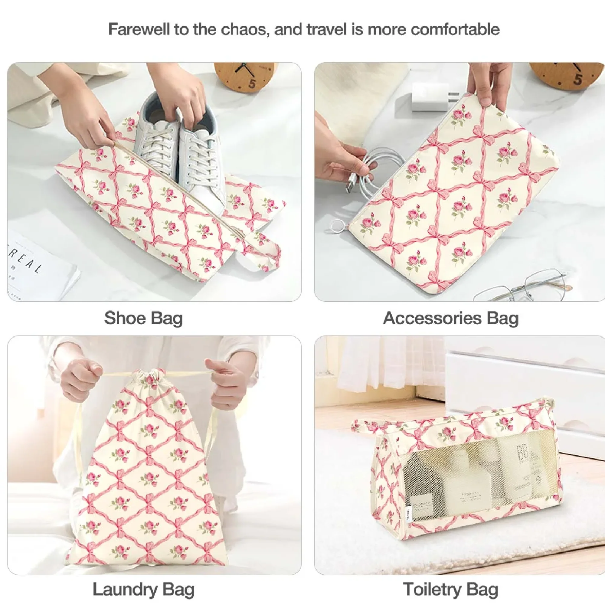 Livhil 8Pcs Packing Cubes for Luggage Packing Cubes for Travel Luggage Packing Organizers (Bow) - Image 3