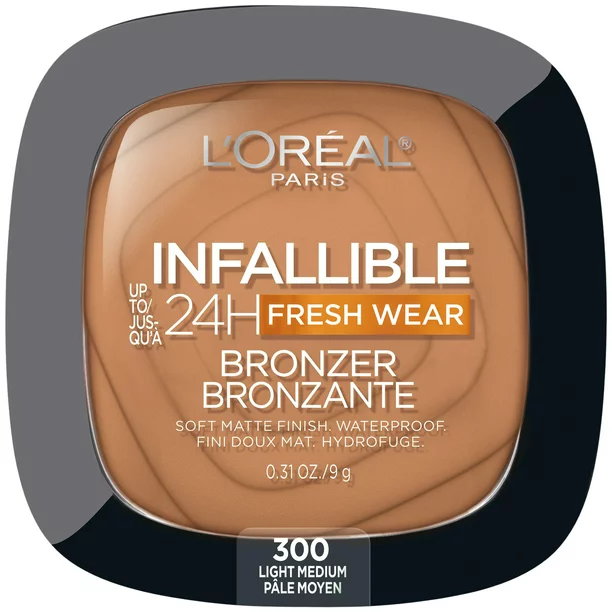 L'Oreal Paris Infallible Up to 24H Fresh Wear Soft Matte Bronzer, Light Medium, 0.31 oz Light medium - Image 2