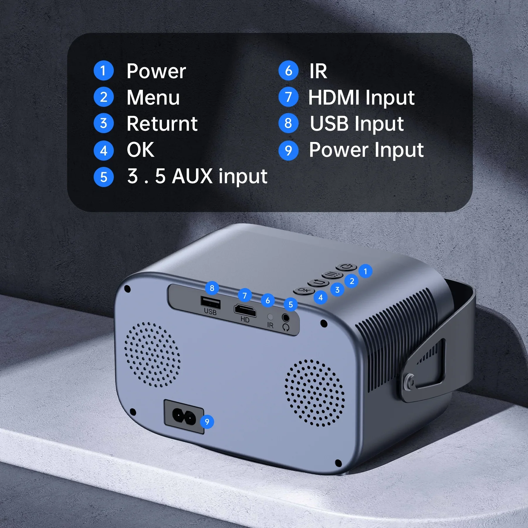Losei 150" Class FHD (1080p) LED Projector (K6) - Image 2