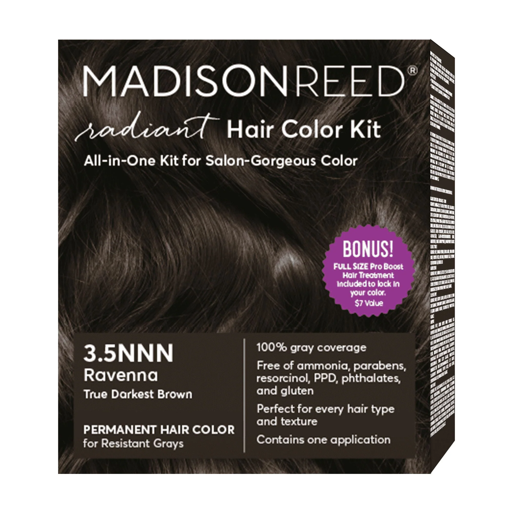 Madison RH35NNNWV2 Reed Radiant Permanent Hair Color Kit, Ravenna 3.5NNN, True Darkest Brown