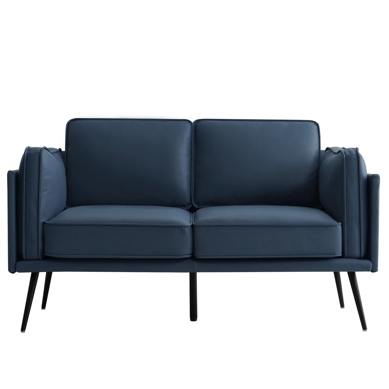 MAEVIS Living Room Collection Modern Adult Minimalist 100% Linen 2-Seater Loveseat, Blue