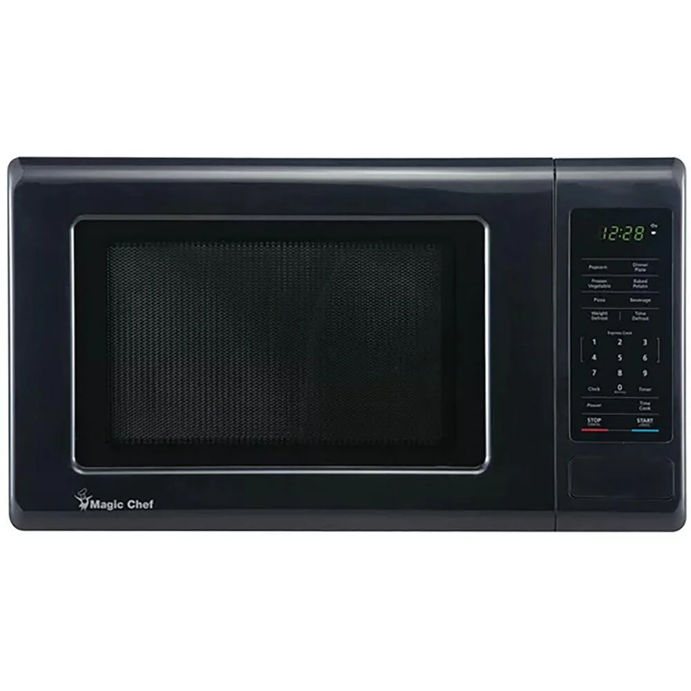 Magic Chef MC99MB 0.9 Cubic Feet 900 W Stainless Countertop Microwave Oven, Black - Image 3