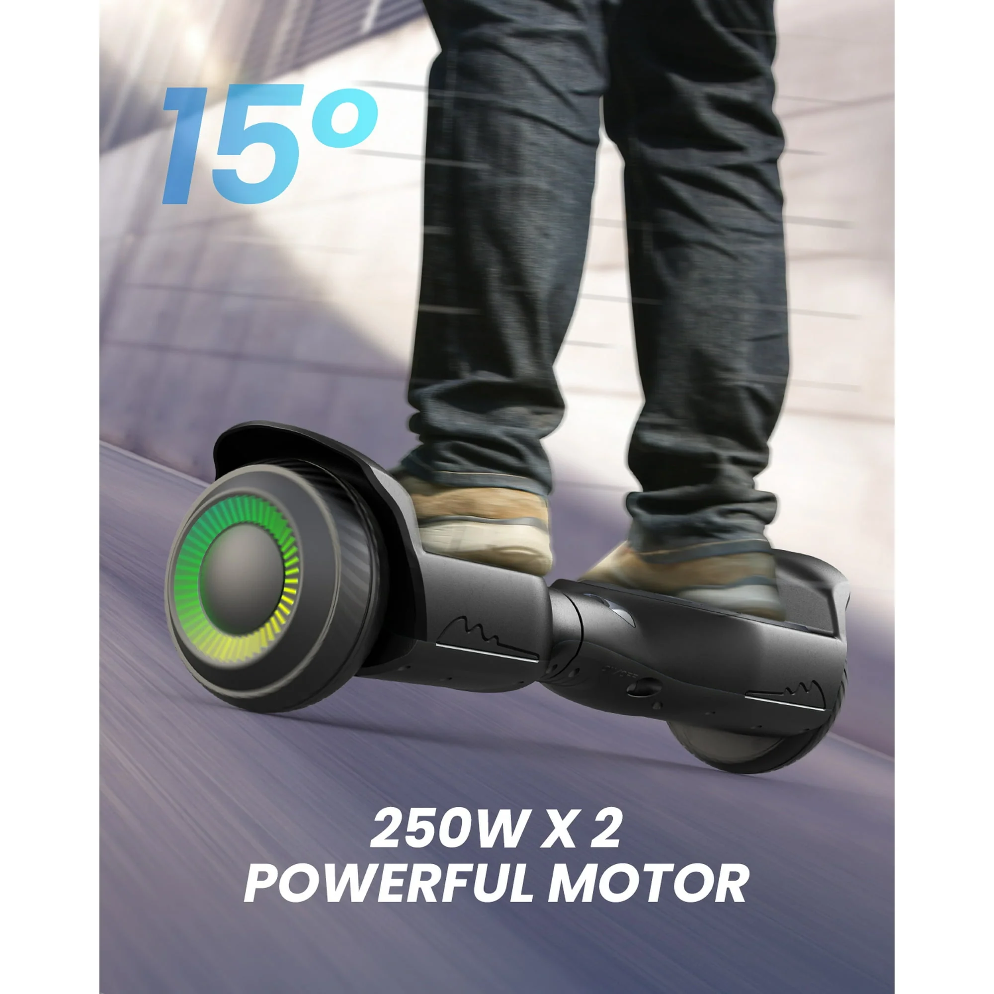 Magic Hover G13 6.5" Self Balancing Hoverboard for Kids w/ LED Light & Bluetooth Speaker, Black - Image 5