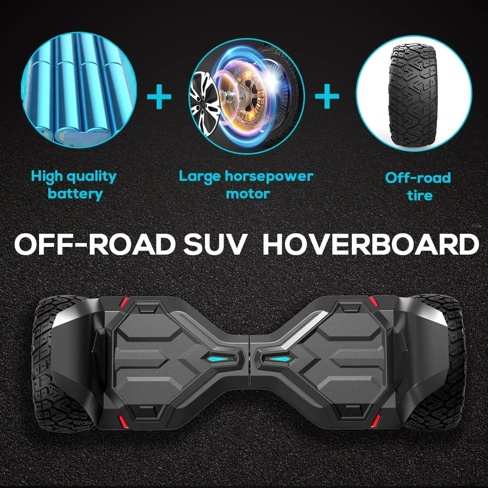 MAGIC HOVER HG2-Black Warrior Off-Road Hoverboard, Black, 8.5" - Image 3