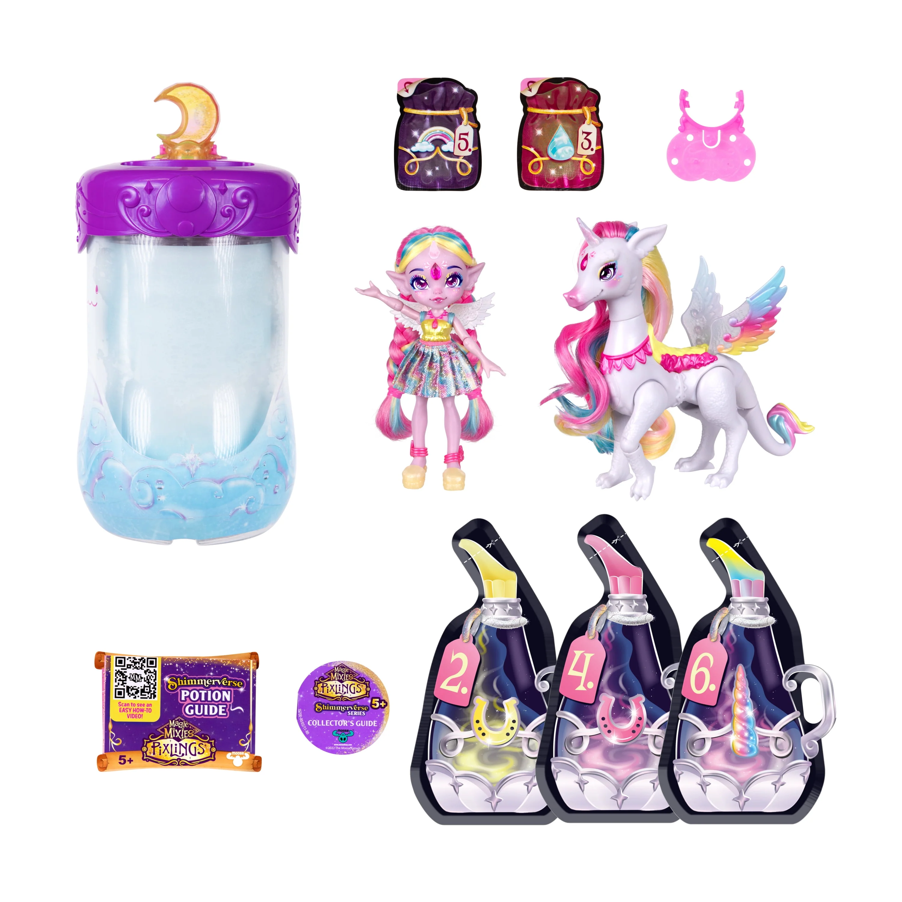 Magic Mixies 1018266 Pixlings Shimmerverse 6.5" Unia the Unicorn Pixling and Rainbow Star the Pegacorn, Ages 5+ - Image 4