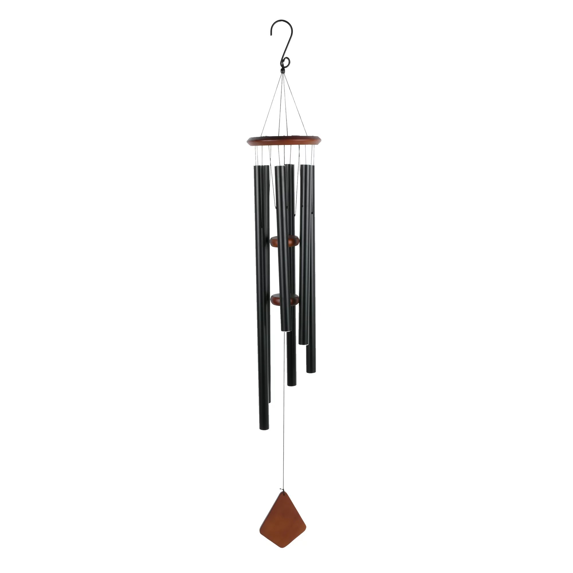 Mainstays 4607110A 50.8"H Black Metal Outdoor Wind Chime - Image 2