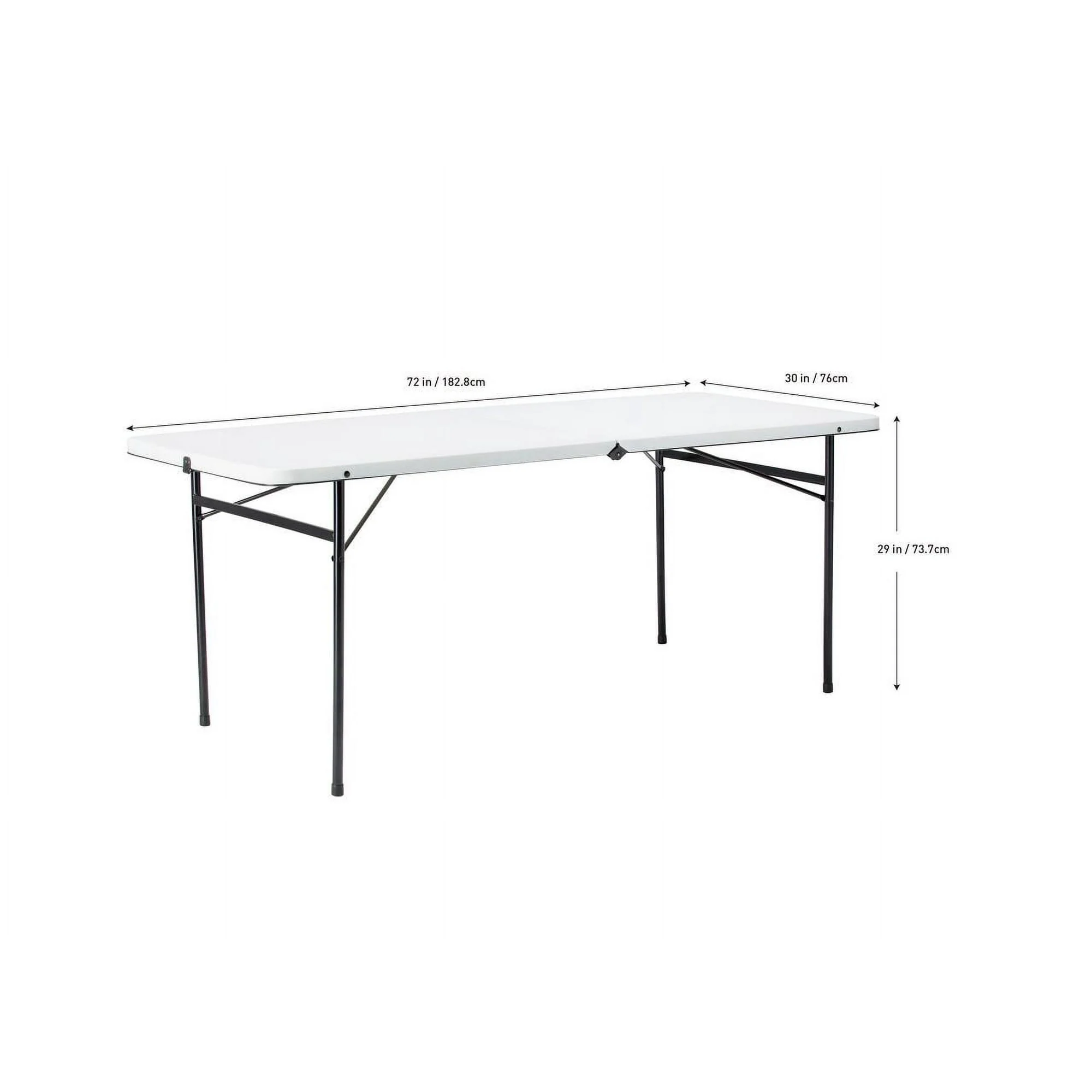 Mainstays MS2202126571001 6 Foot Bi-Fold Plastic Folding Table, White - Image 3