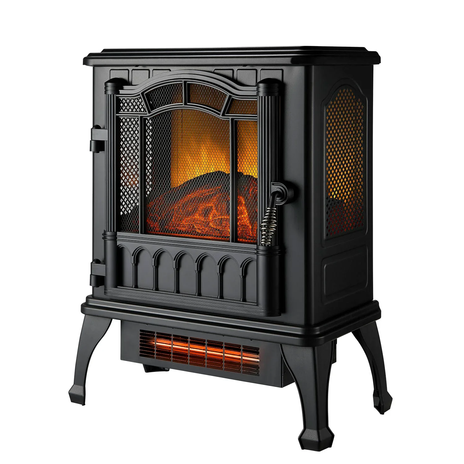 Mainstays SHAG-G24F New 2-Setting 3D Electric Stove Heater with Life-like Flame, Black - Image 3