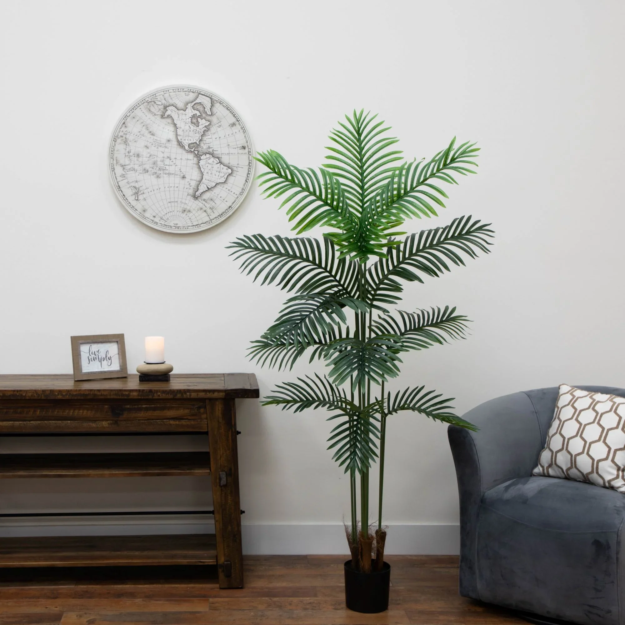 Mainstays T4890 70" Artificial Indoor Palm Tree in Pot - Image 2