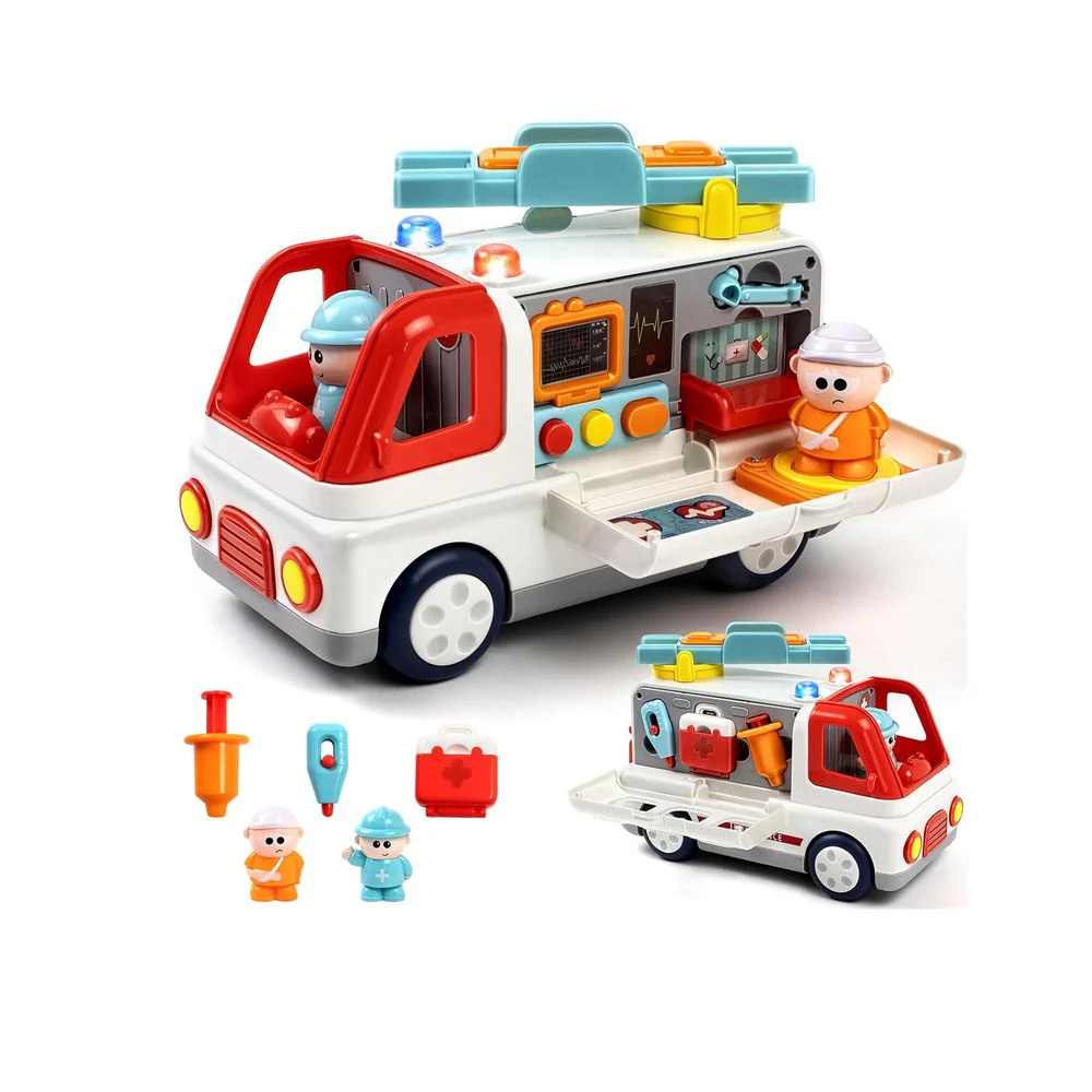 Marstone CJ-4905976 Ambulance toy for children aged 1, 2, 3, and 4 years with light and sound