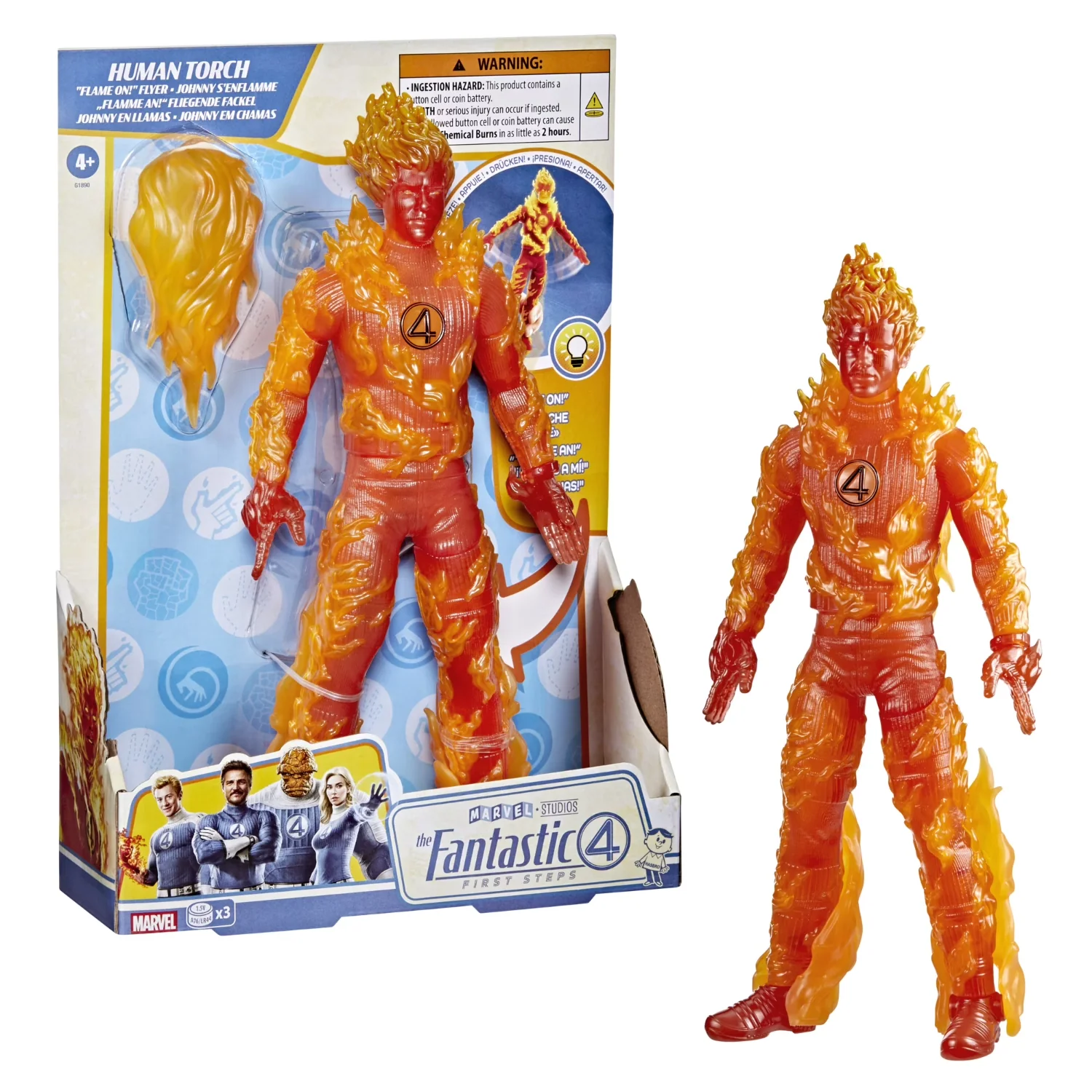 Hasbro Inc G18905L0 Marvel Studios The Fantastic Four: First Steps Human Torch Flame-On Flyer Action Figure