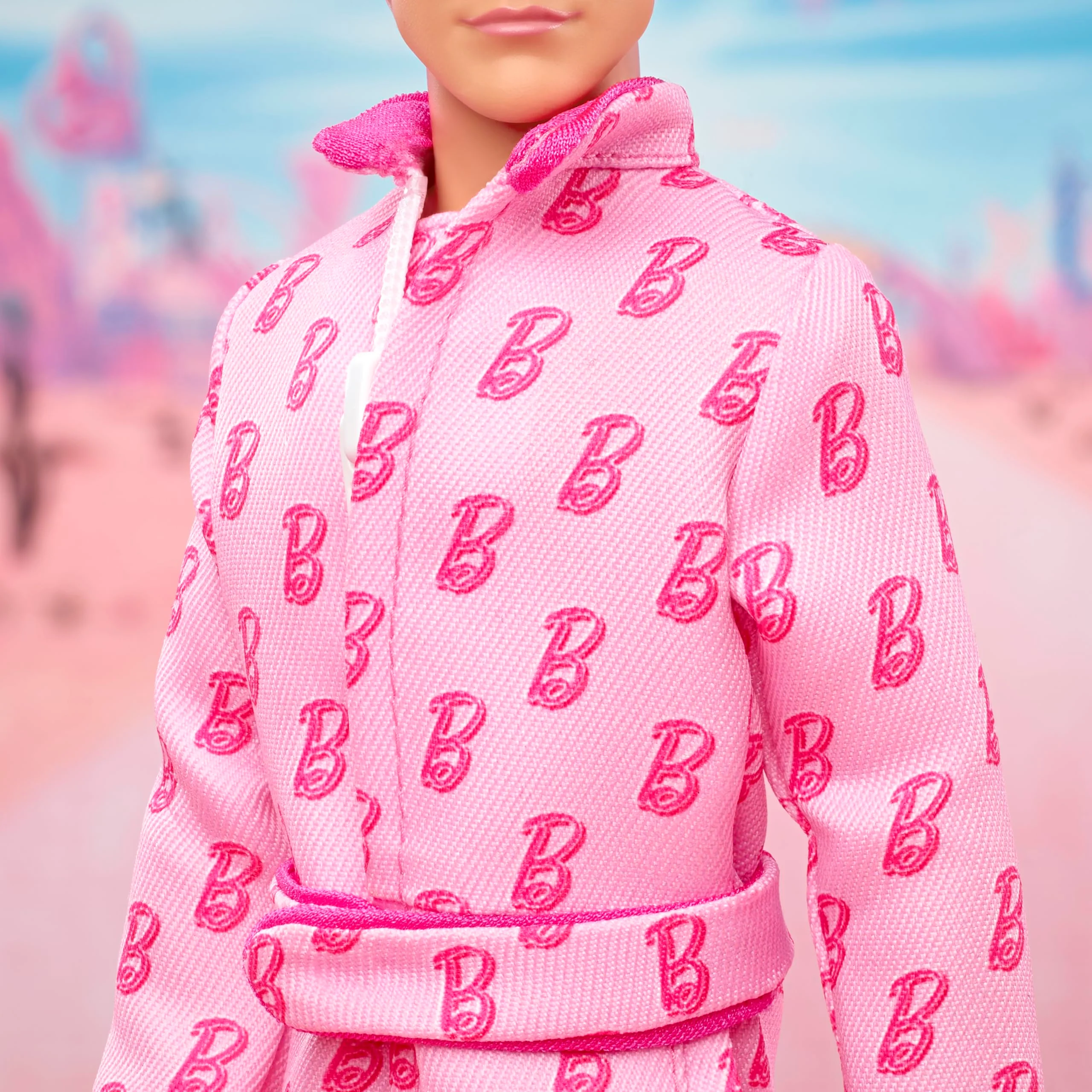 Mattel Barbie The Movie Ken Collectible Doll, Ryan Gosling as Ken, Pink Jumpsuit with B Detail, White Sneakers, Multicolor Roller Skates, Display Stand, JCP80 - Image 4