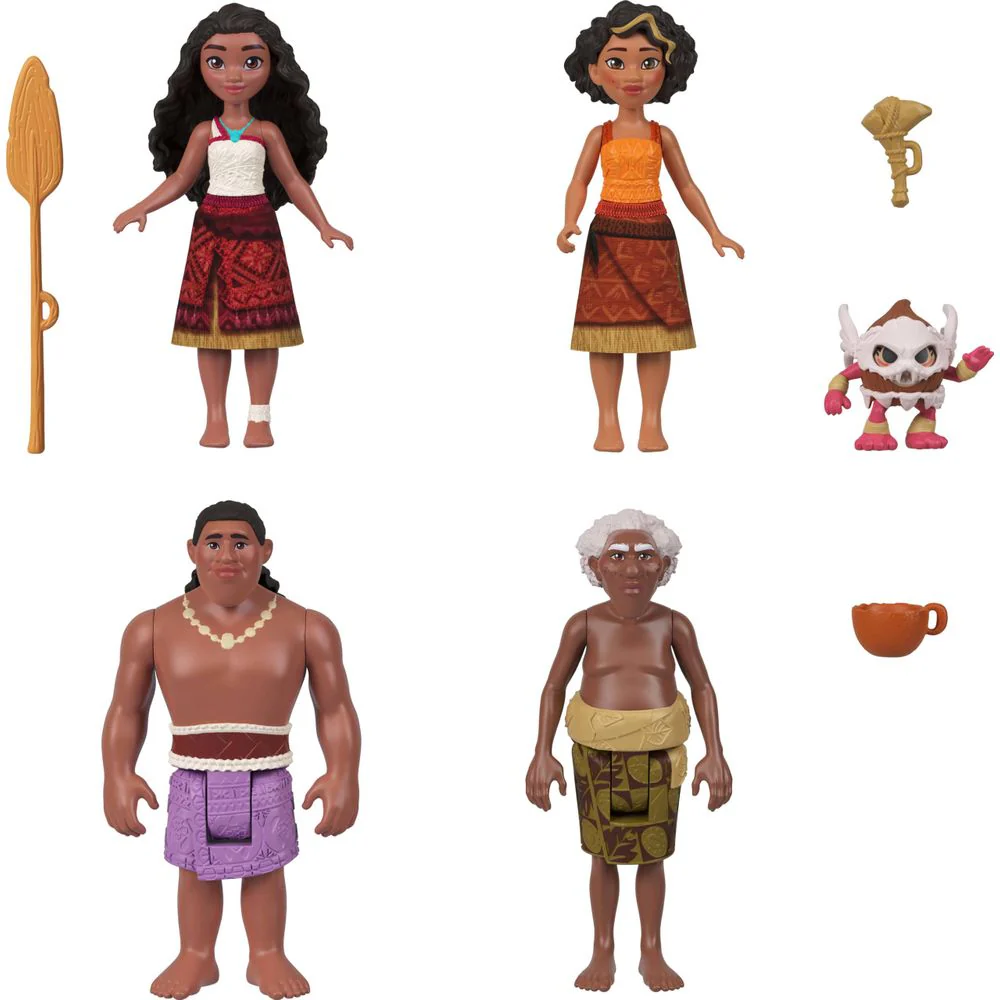 Mattel Disney Moana 2 Moana's Canoe Crew Playset with 5 Small Dolls in Adventure Outfits and 3 Accessories - Image 4