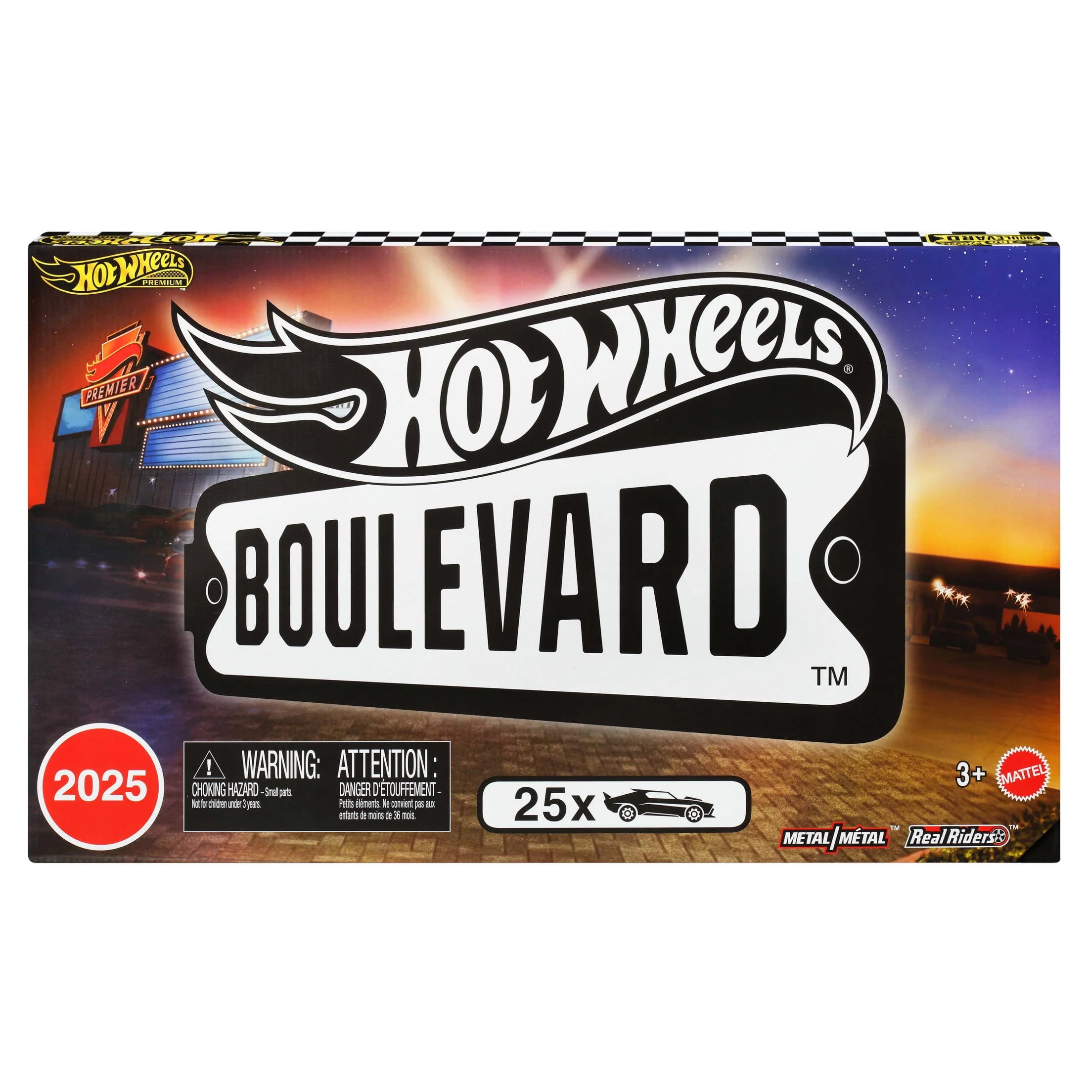 Mattel Hot Wheels Boulevard 25-Car Factory Set, 1:64 Scale Die-Cast Mini Cars, Multi Color, JFM00