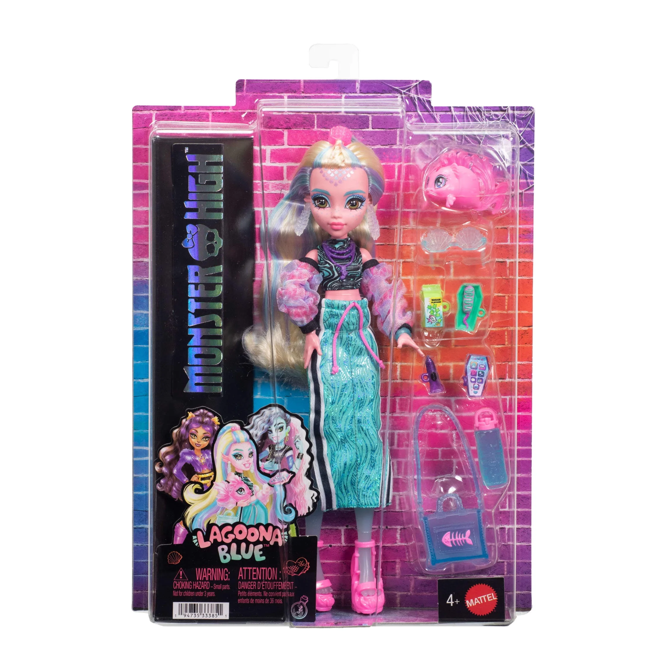 Mattel Monster High Lagoona Blue Doll with Pet Piranha Neptuna, Maxi Skirt Outfit, 7 Accessories, JHK33 - Image 6