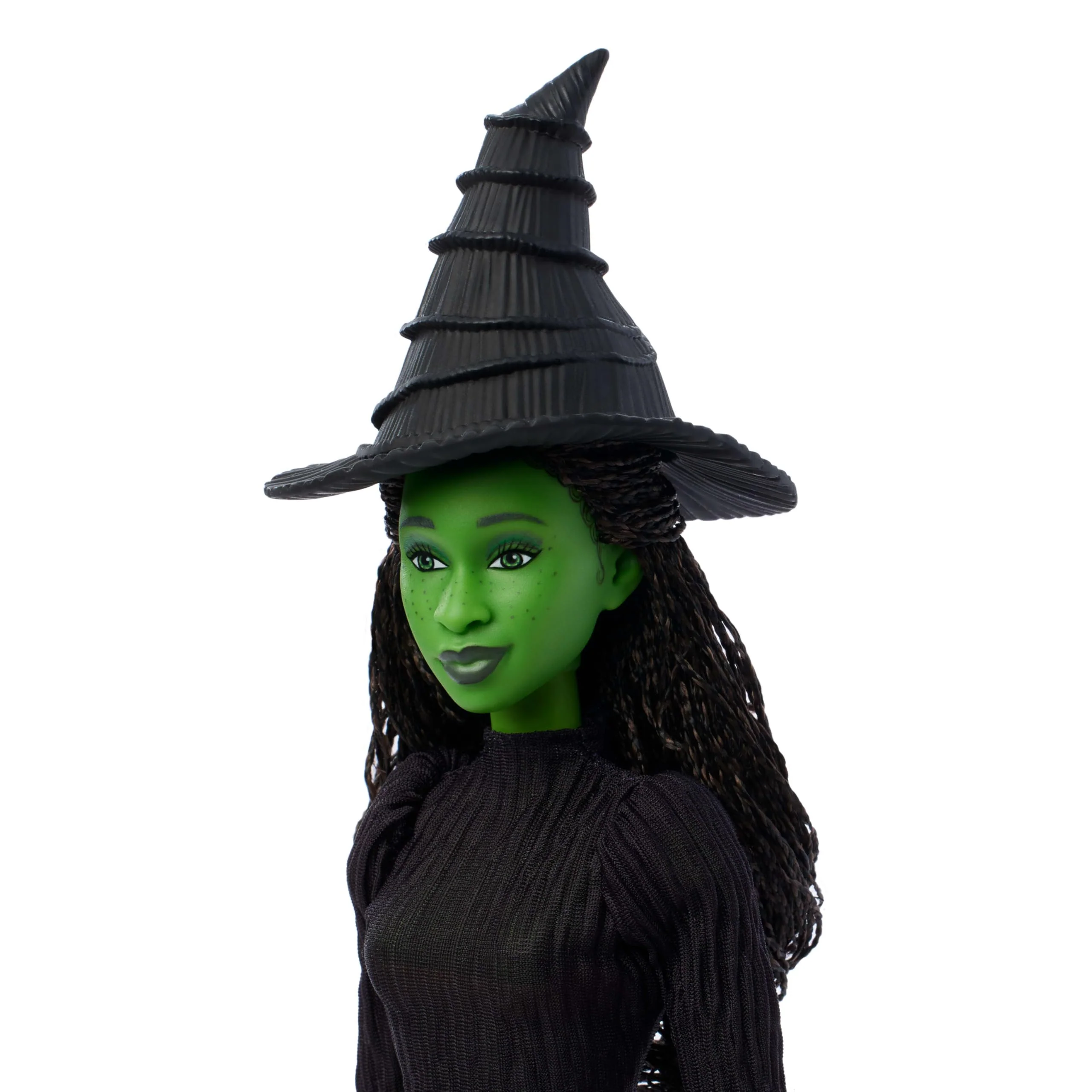 Mattel Wicked Singing Elphaba Fashion Doll, 11-Inch, Posable with Removable Black Dress and Accessories, Plays Defying Gravity JLG48 - Image 4