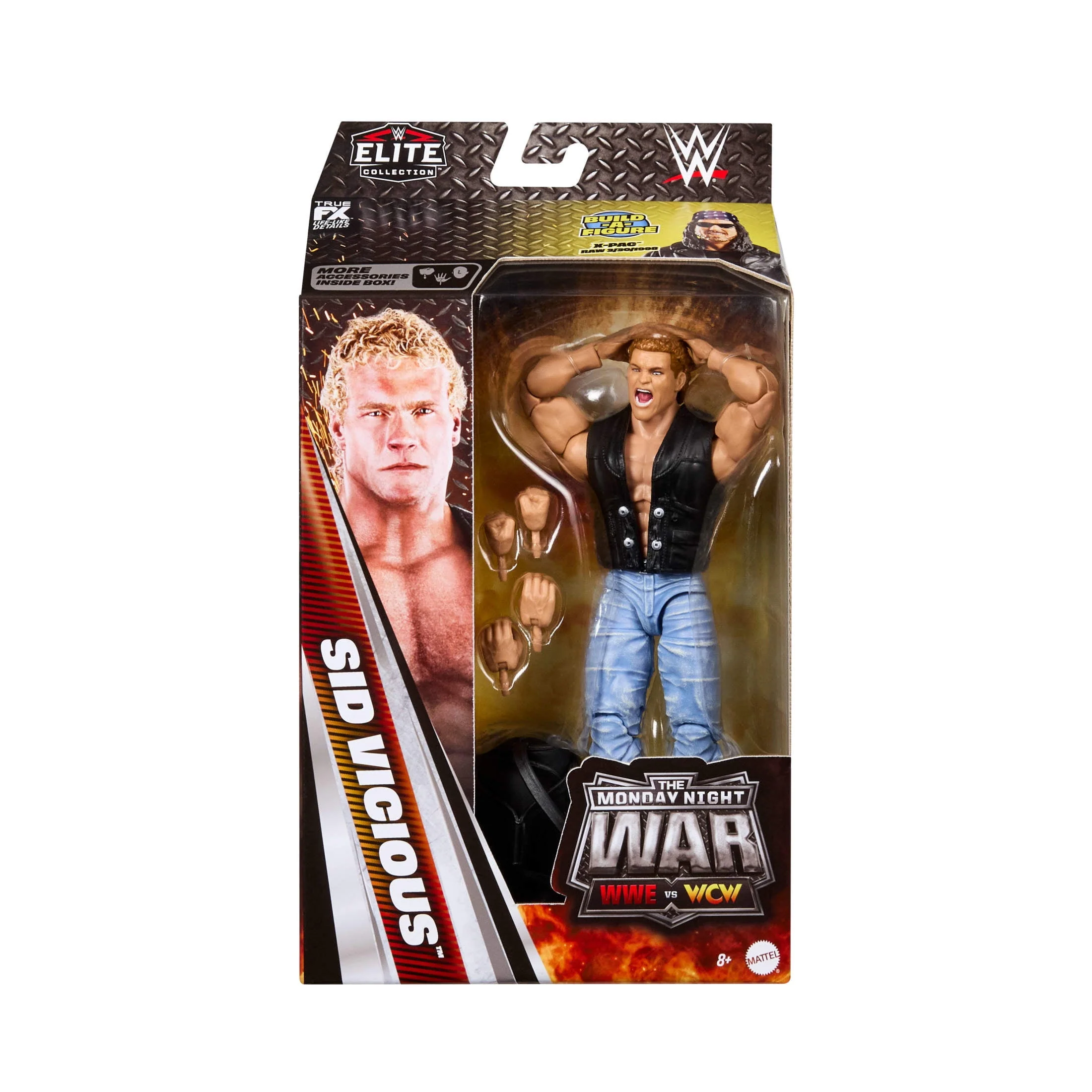 Mattel WWE Elite Sid Vicious Action Figure, Monday Night War Series 10, 6-Inch, Multicolor, Interchangeable Hands and Accessories, JHX37 - Image 2