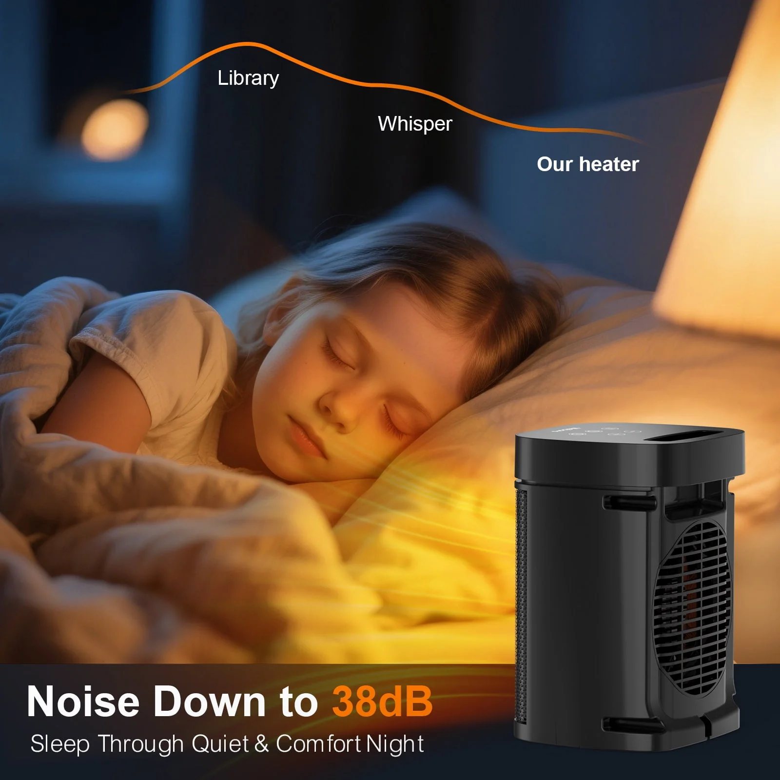 Meibors Portable Ceramic Space Heater with 3 Adjustable Heat Modes, Remote Control and Timer - Image 3