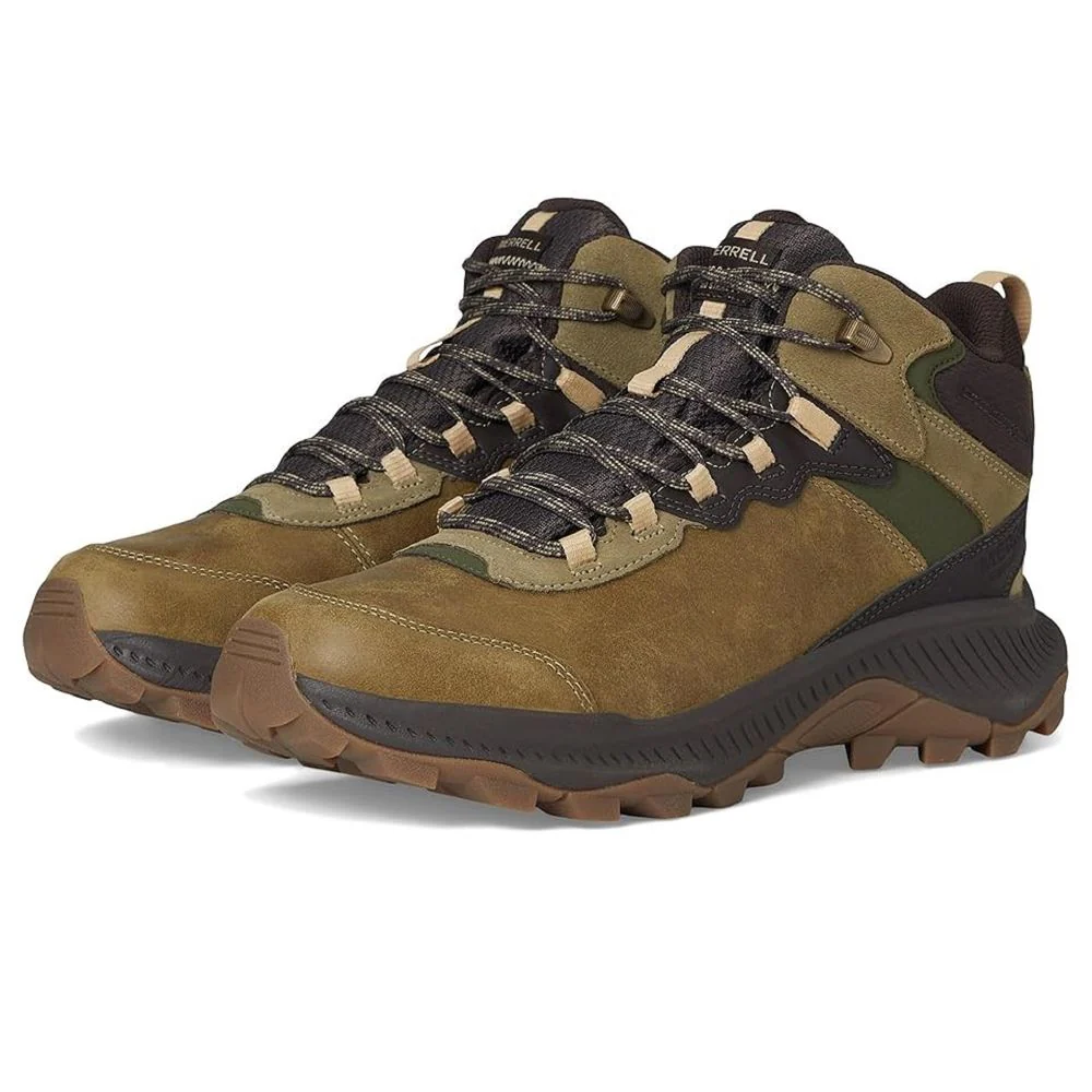 Merrell Men's Speed Strike 2 Leather Mid Hiking Boots 13 Olivine - Image 3