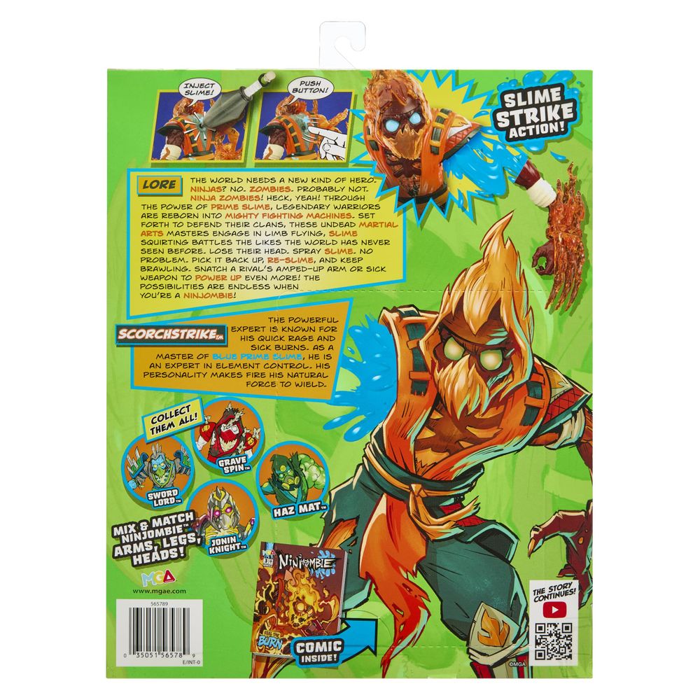 MGA Entertainment Ninjombie Scorchstrike Action Figure with Slime Spray, Battle Weapon, Mix & Match Parts, Ages 6+ - Image 7